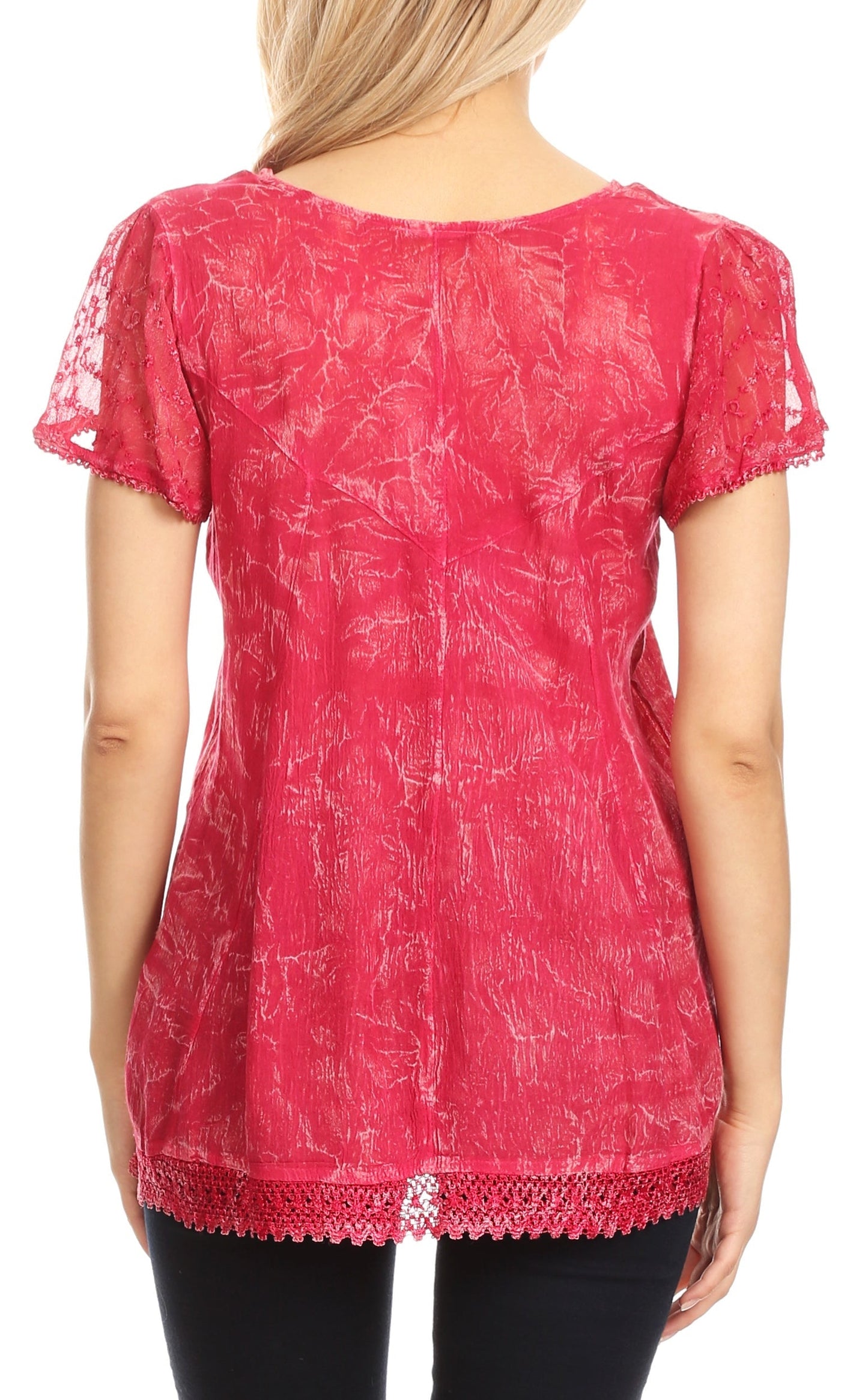 Sakkas Hope Embroidery And Seqiun Accents Summer Blouse - Concordia Style Boutique