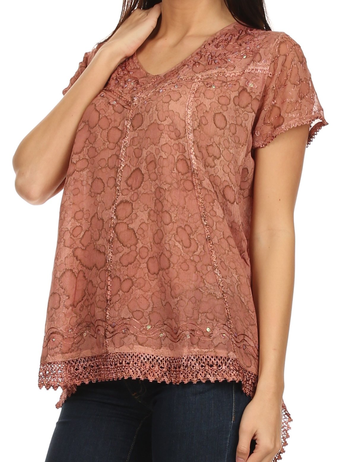 Sakkas Charolette Embroidery And Seqiun Accents Blouse - Concordia Style Boutique