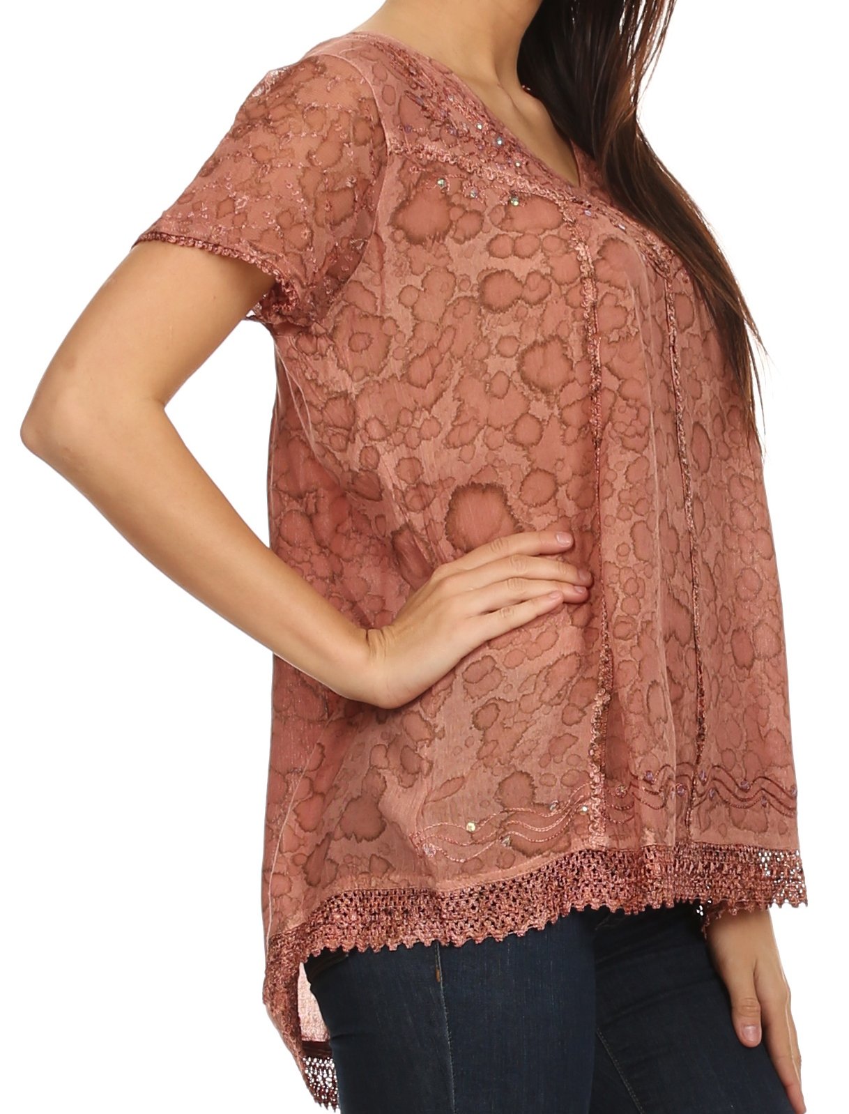 Sakkas Charolette Embroidery And Seqiun Accents Blouse - Concordia Style Boutique