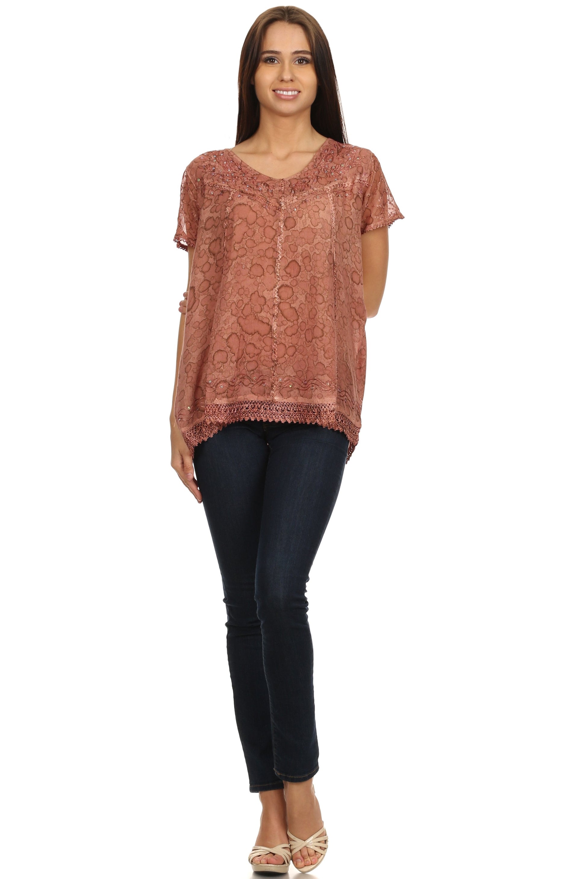 Sakkas Charolette Embroidery And Seqiun Accents Blouse - Concordia Style Boutique