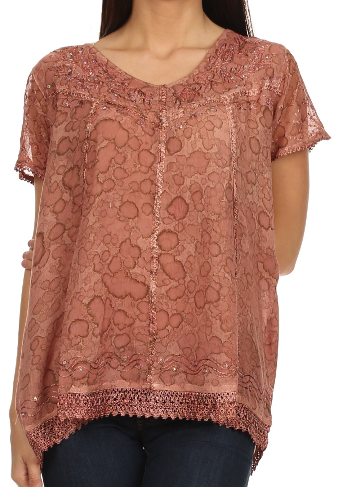 Sakkas Charolette Embroidery And Seqiun Accents Blouse - Concordia Style Boutique