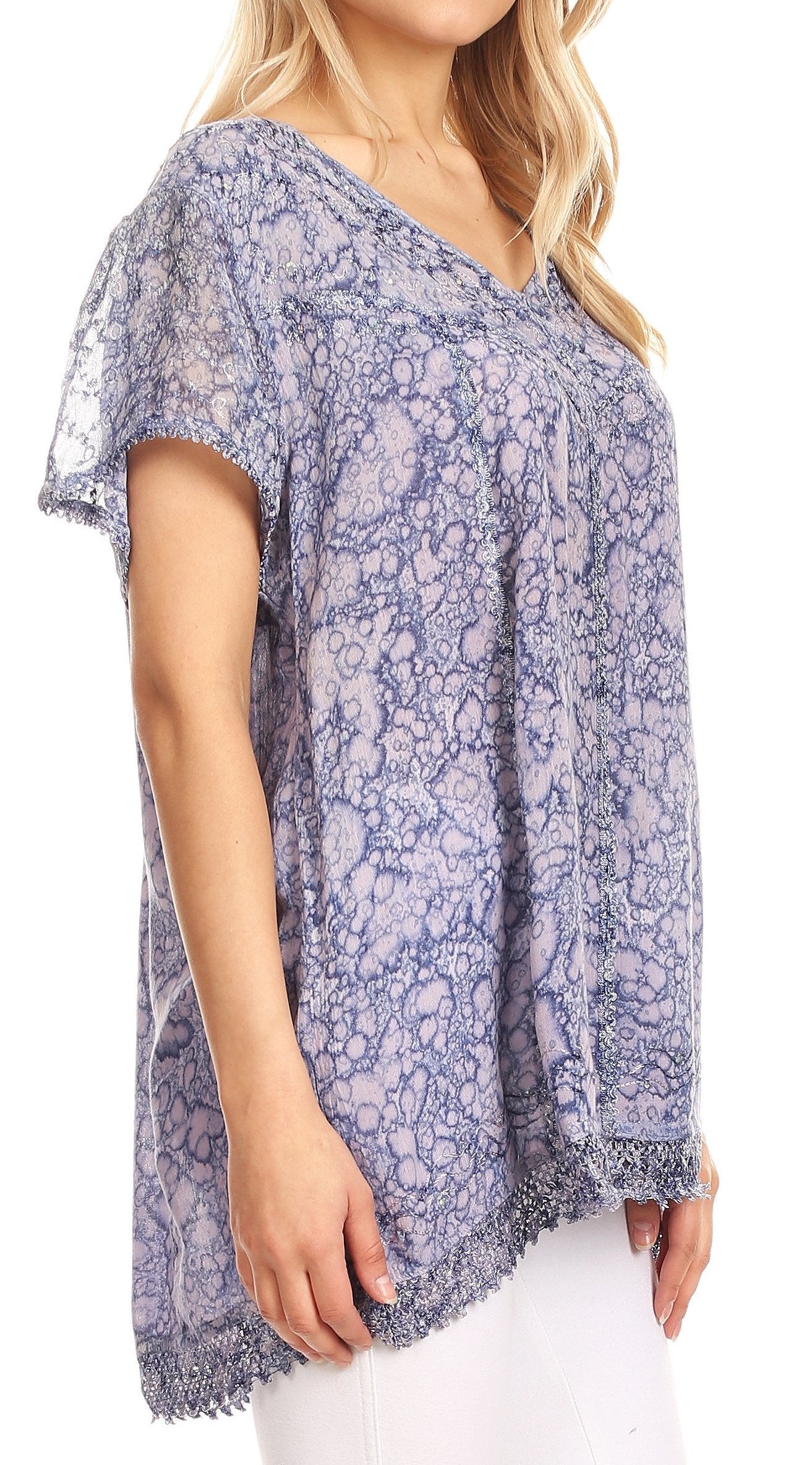 Sakkas Charolette Embroidery And Seqiun Accents Blouse - Concordia Style Boutique