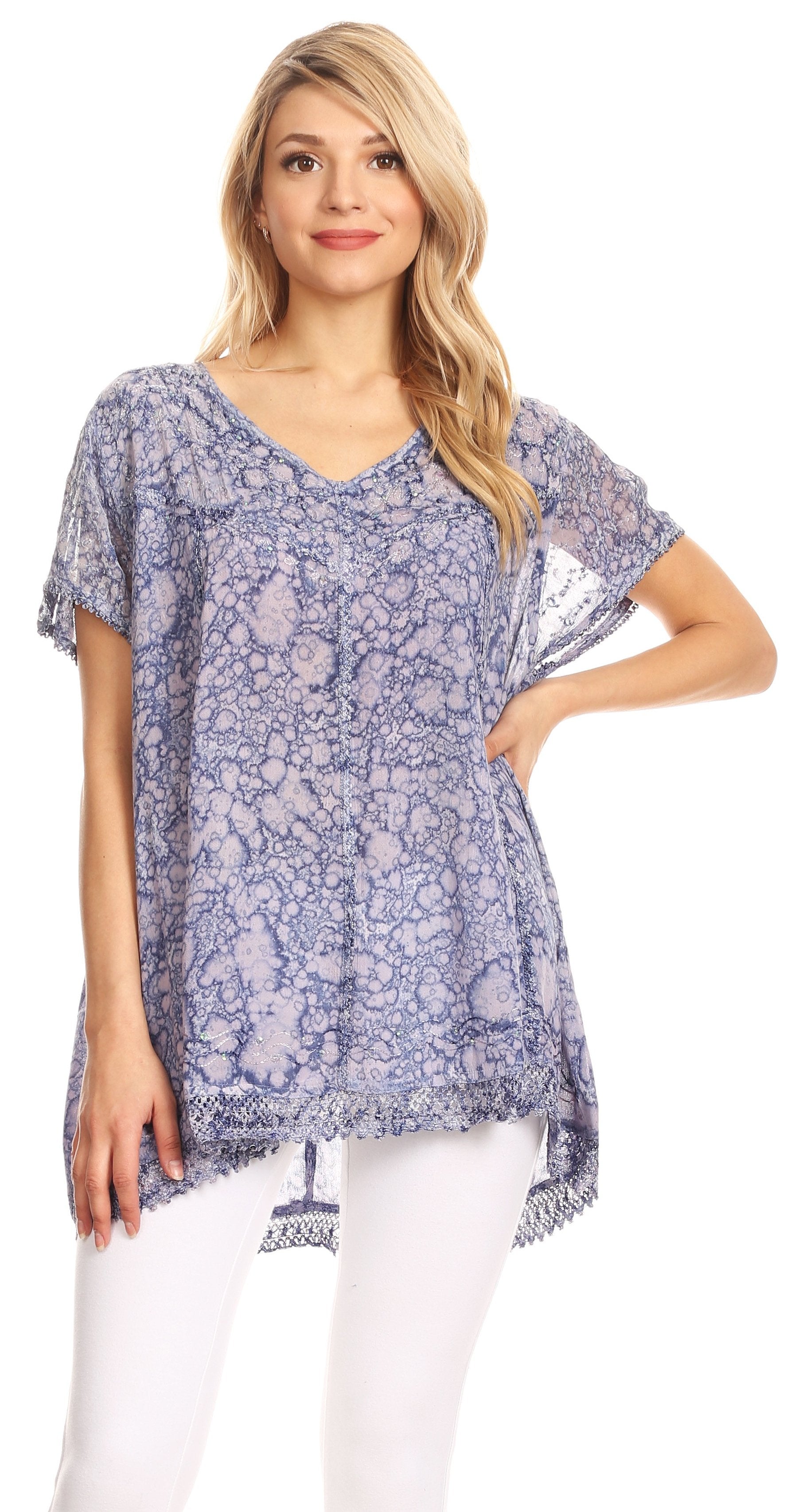 Sakkas Charolette Embroidery And Seqiun Accents Blouse - Concordia Style Boutique