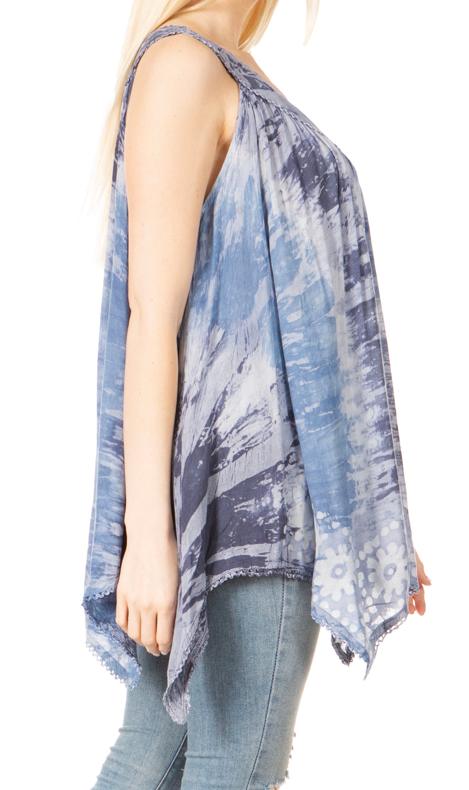 Sakkas Ligia Women's Sleeveless Tie Dye Tank Top: Classic Casual Loose Fit for Summer - Concordia Style Boutique