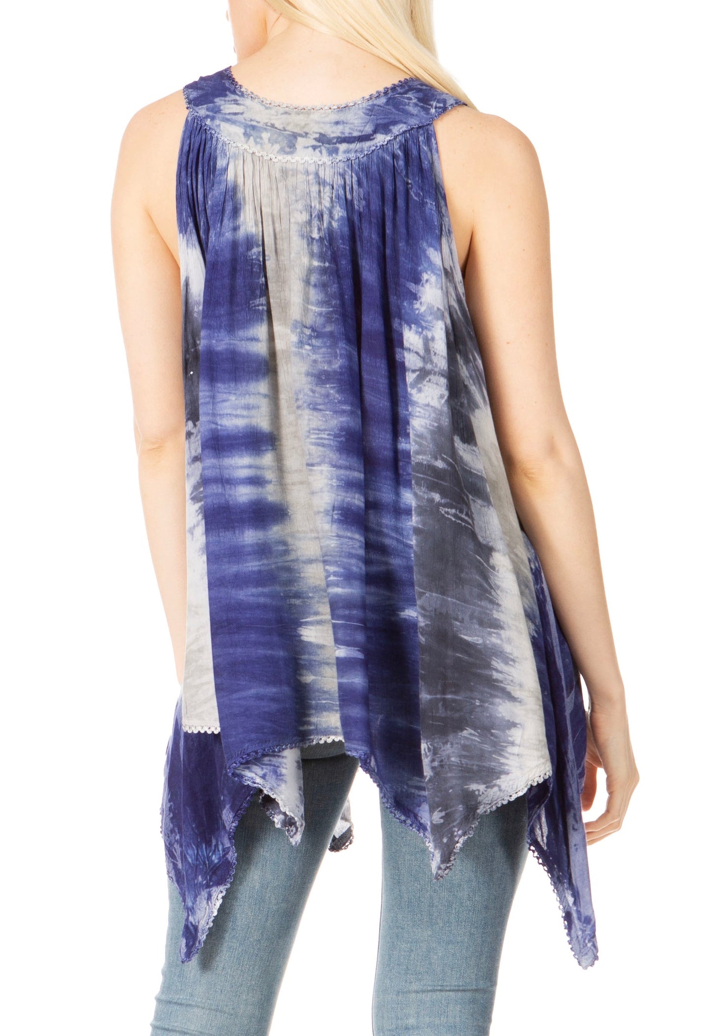 Sakkas Ligia Women's Sleeveless Tie Dye Tank Top: Classic Casual Loose Fit for Summer - Concordia Style Boutique