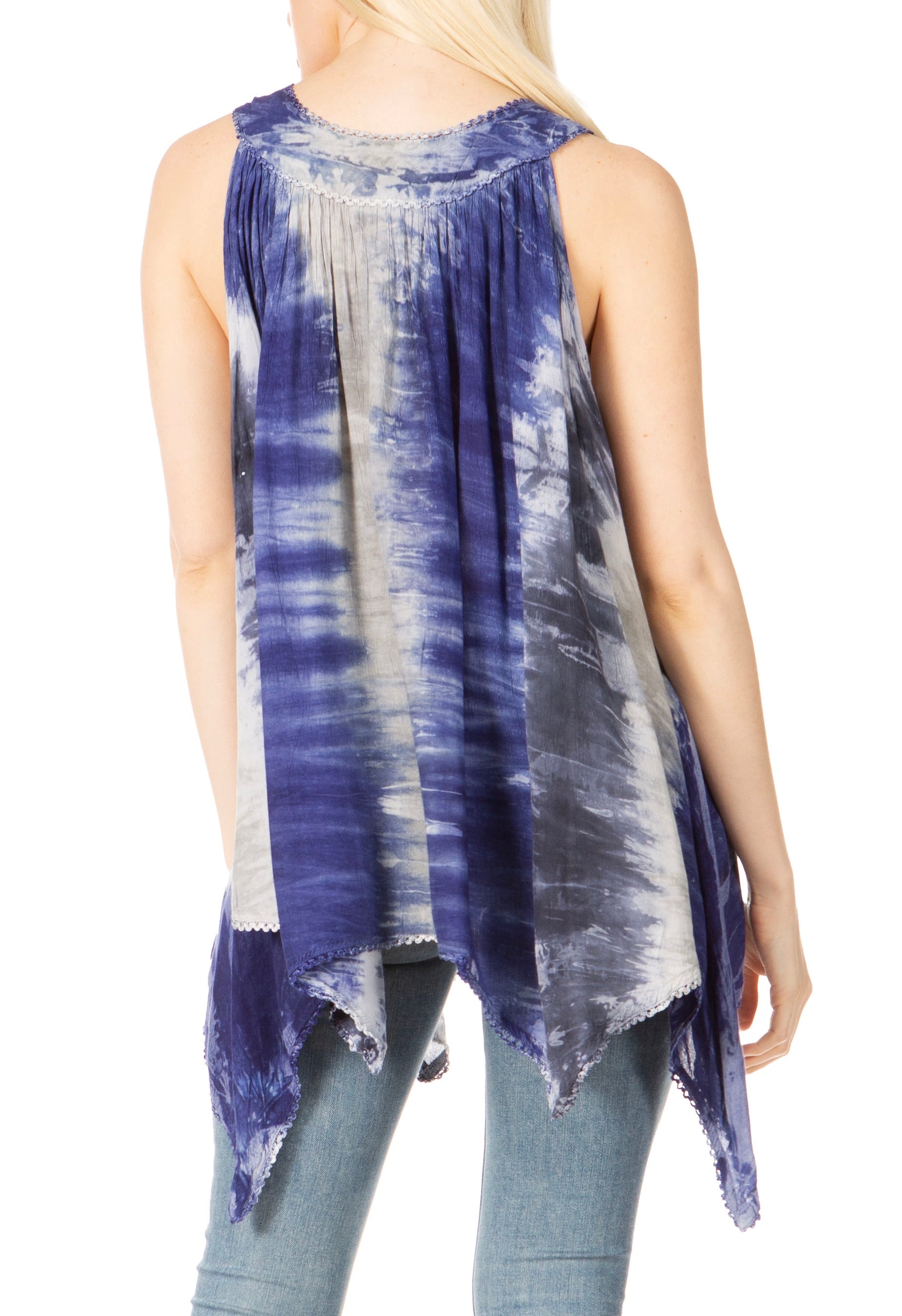 Sakkas Ligia Women's Sleeveless Tie Dye Tank Top: Classic Casual Loose Fit for Summer - Concordia Style Boutique