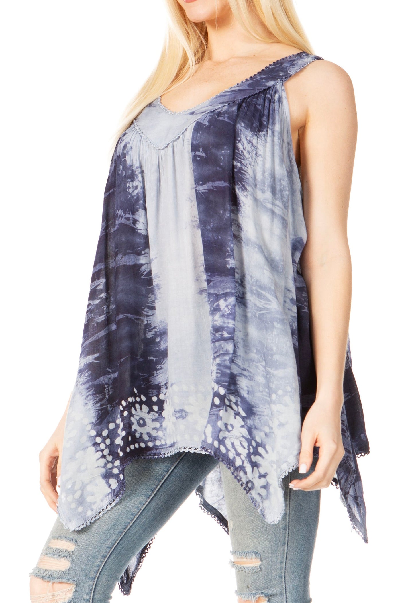 Sakkas Ligia Women's Sleeveless Tie Dye Tank Top: Classic Casual Loose Fit for Summer - Concordia Style Boutique