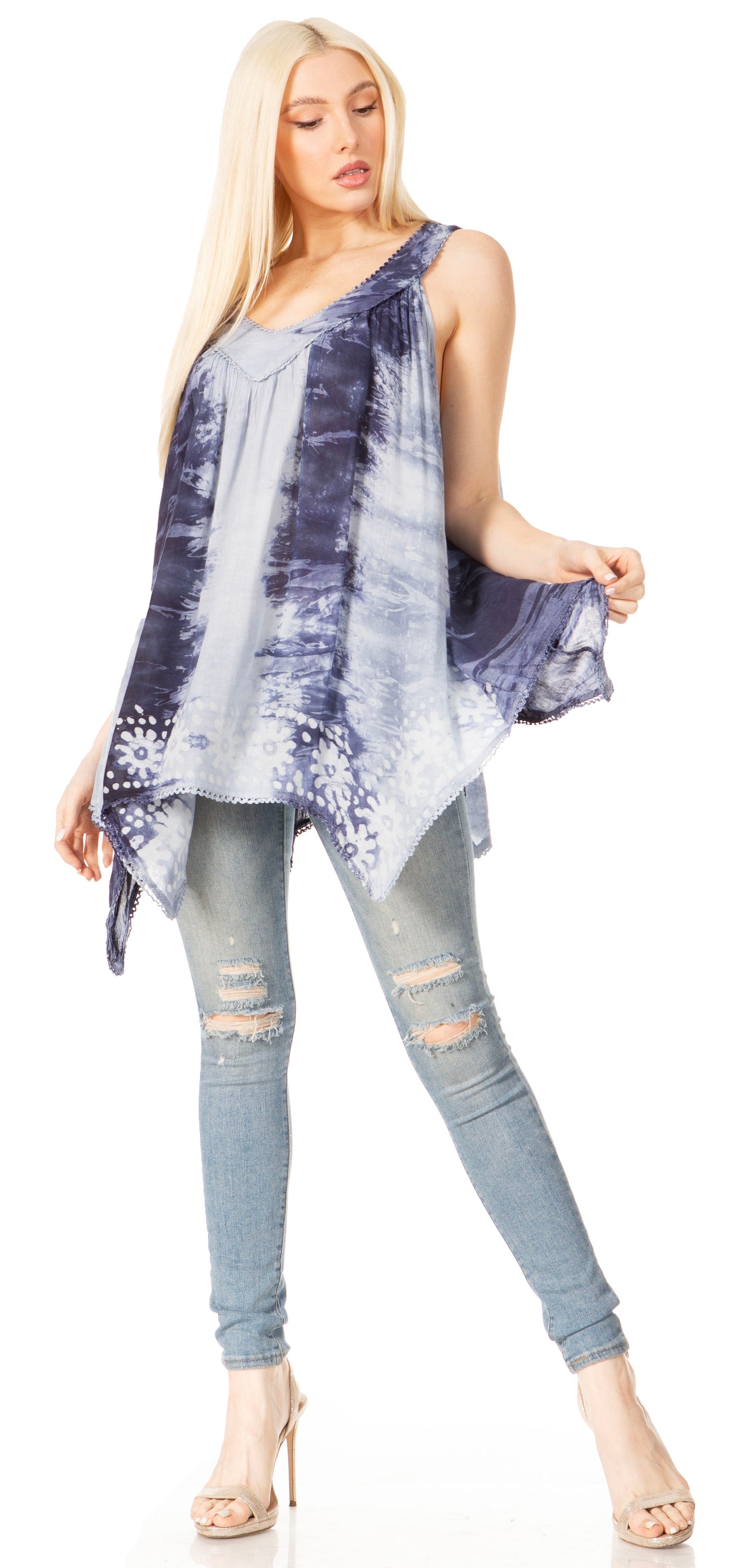 Sakkas Ligia Women's Sleeveless Tie Dye Tank Top: Classic Casual Loose Fit for Summer - Concordia Style Boutique