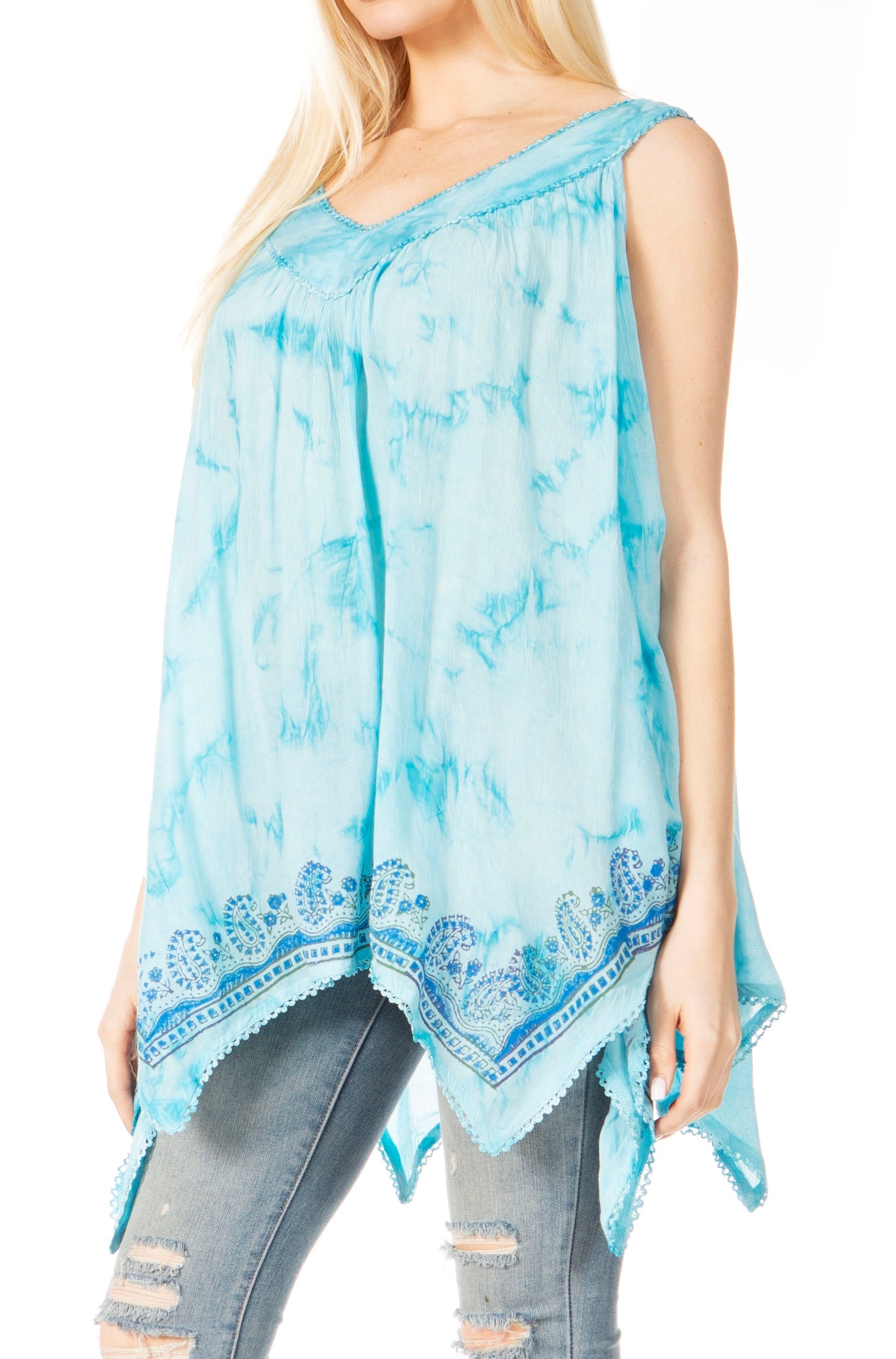 Sakkas Ligia Women's Sleeveless Tie Dye Tank Top: Classic Casual Loose Fit for Summer - Concordia Style Boutique