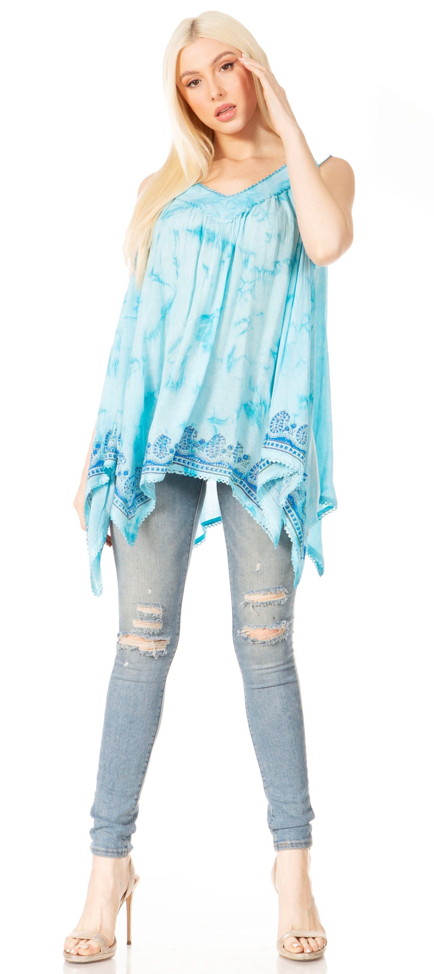Sakkas Ligia Women's Sleeveless Tie Dye Tank Top: Classic Casual Loose Fit for Summer - Concordia Style Boutique