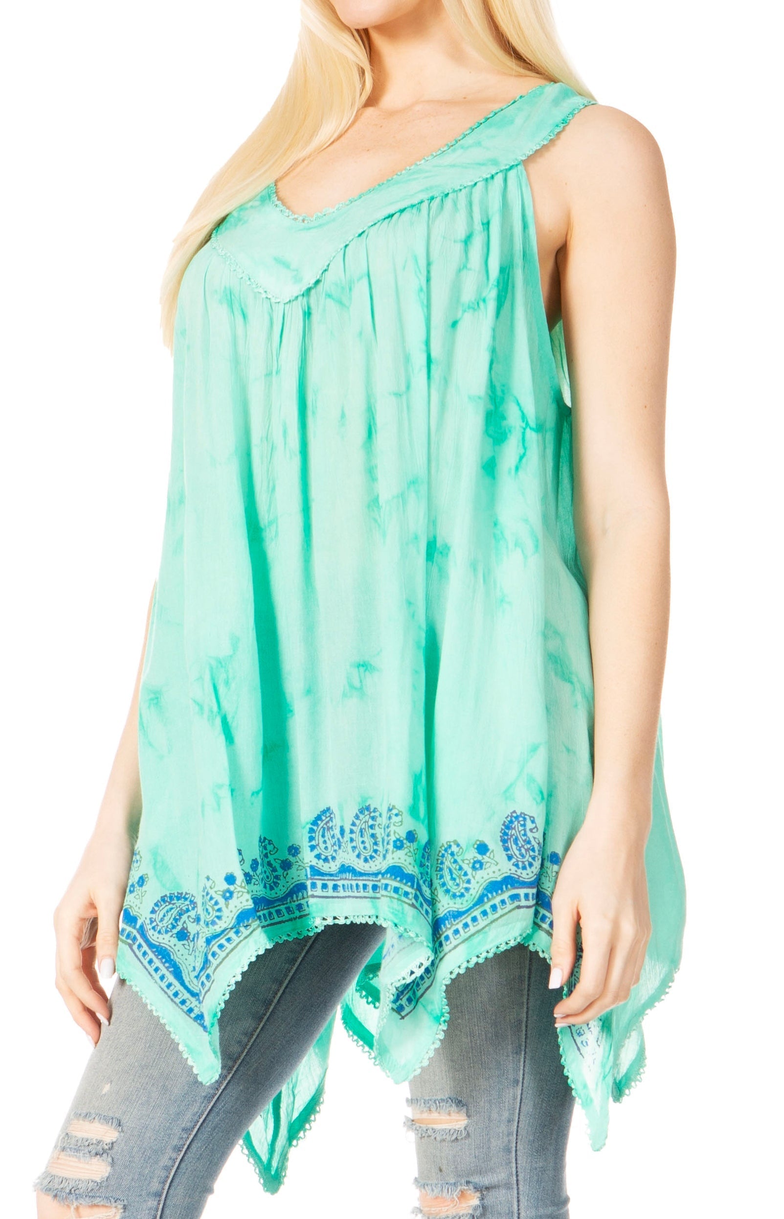 Sakkas Ligia Women's Sleeveless Tie Dye Tank Top: Classic Casual Loose Fit for Summer - Concordia Style Boutique