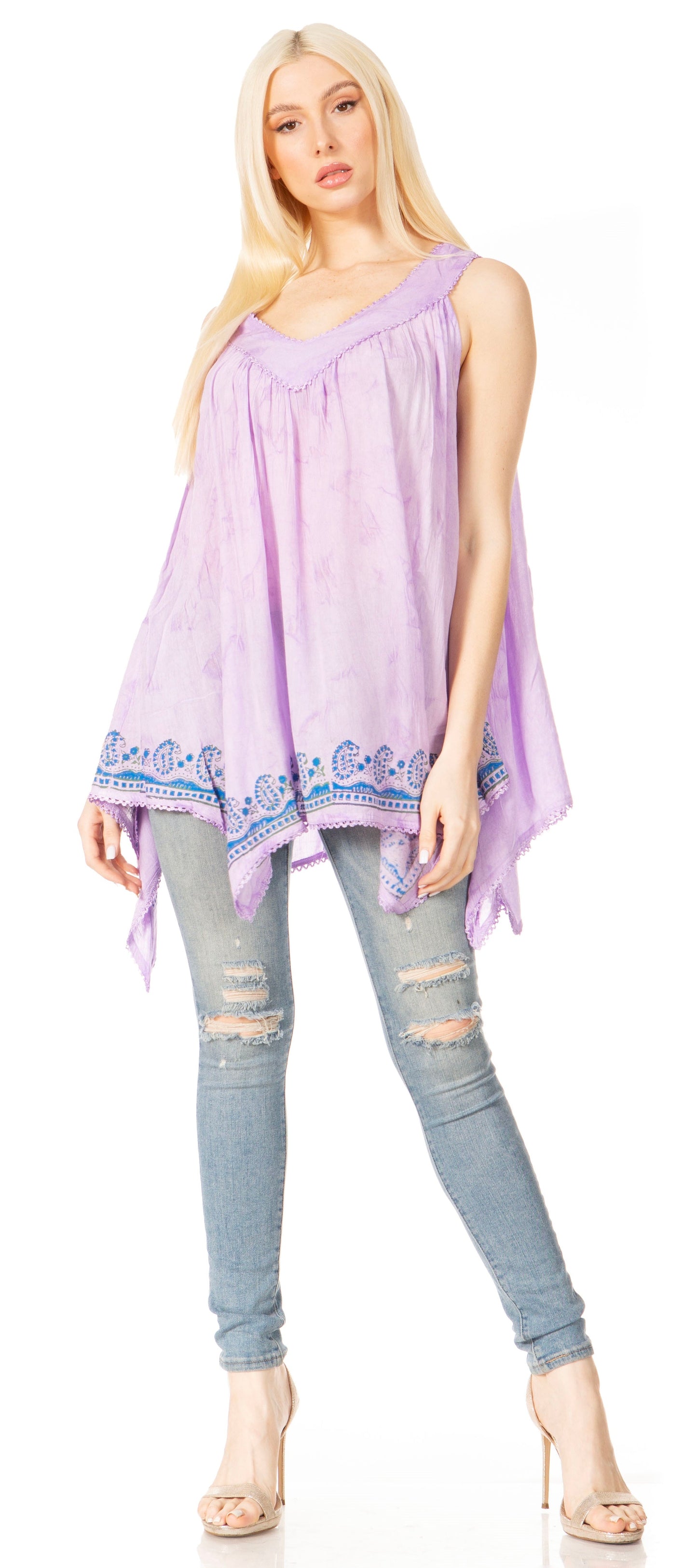 Sakkas Ligia Women's Sleeveless Tie Dye Tank Top: Classic Casual Loose Fit for Summer - Concordia Style Boutique