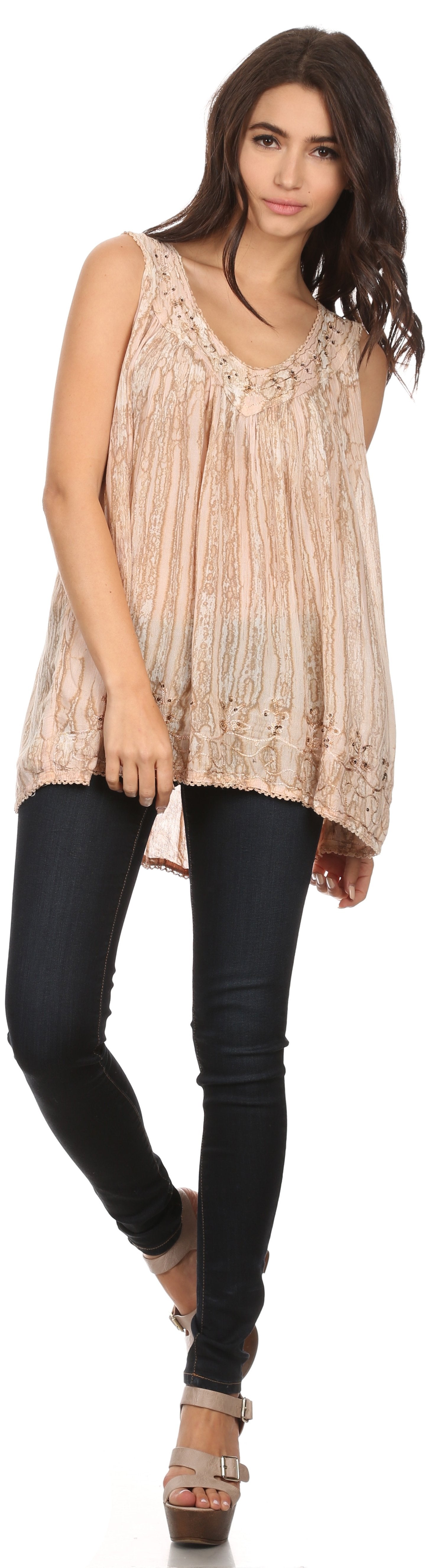 Sakkas Boho Love Sleeveless Blouse - Concordia Style Boutique