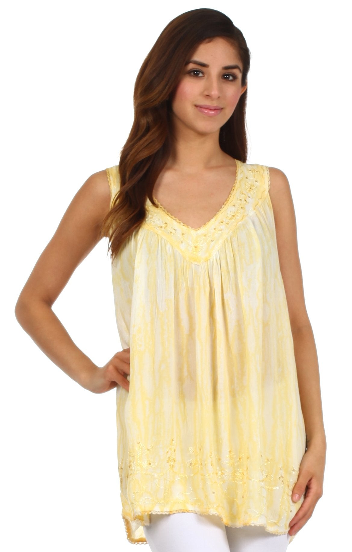 Sakkas Boho Love Sleeveless Blouse - Concordia Style Boutique