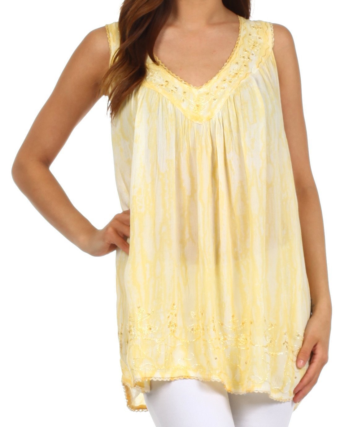 Sakkas Boho Love Sleeveless Blouse - Concordia Style Boutique