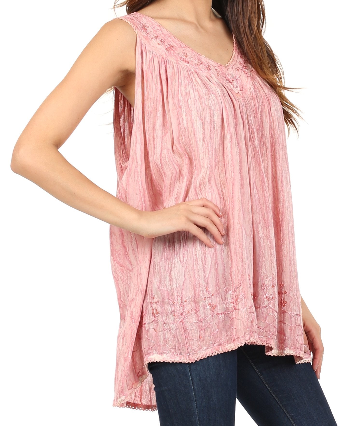 Sakkas Boho Love Sleeveless Blouse - Concordia Style Boutique