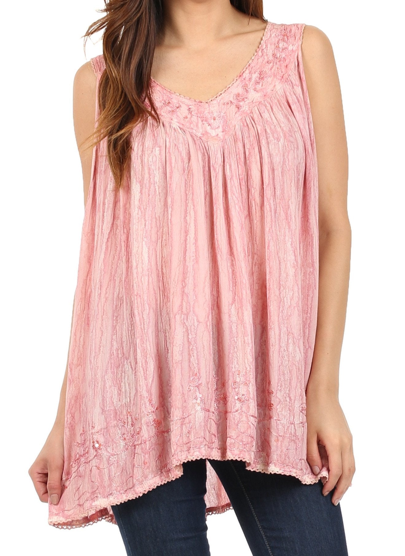 Sakkas Boho Love Sleeveless Blouse - Concordia Style Boutique