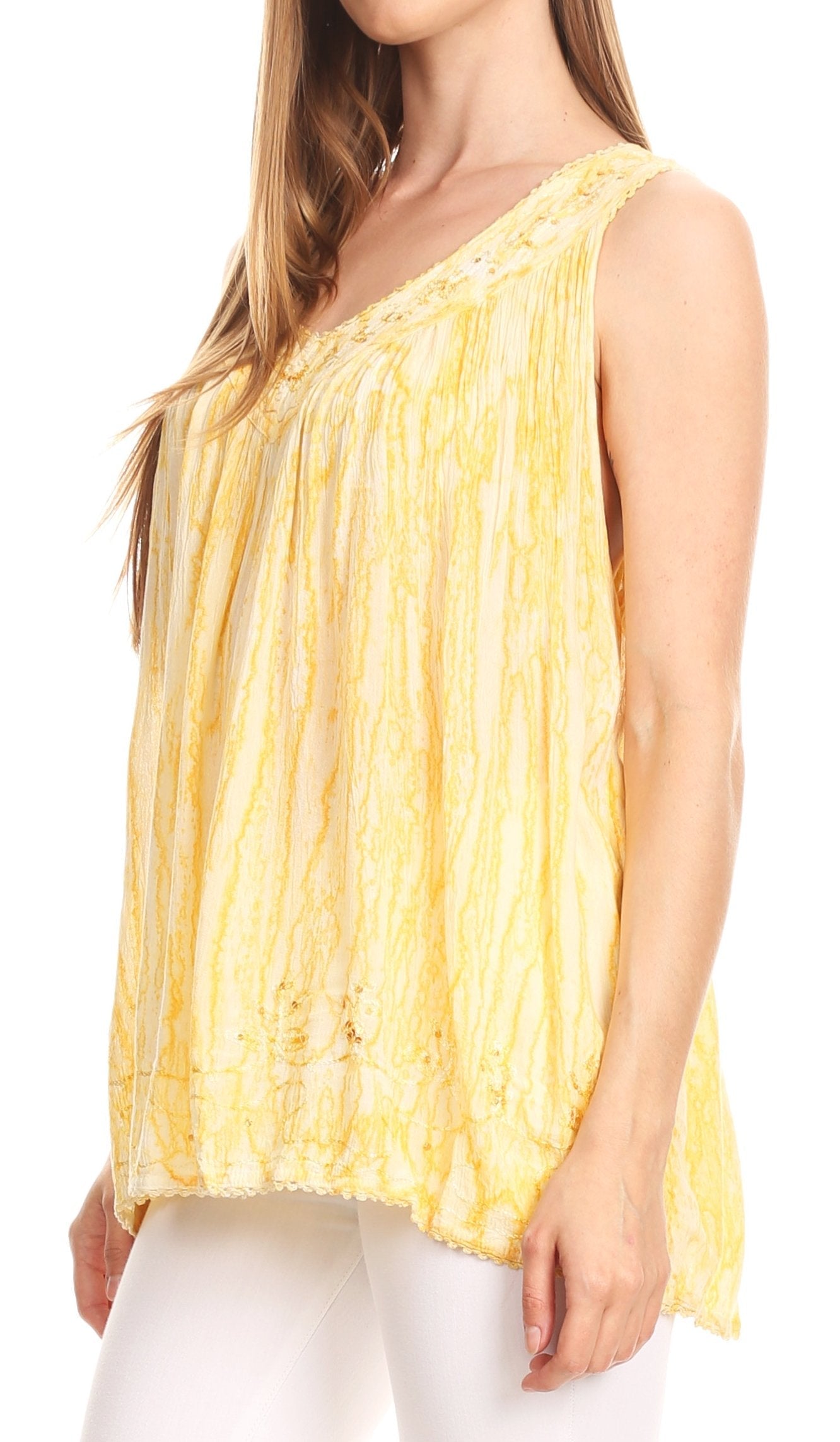 Sakkas Boho Love Sleeveless Blouse - Concordia Style Boutique