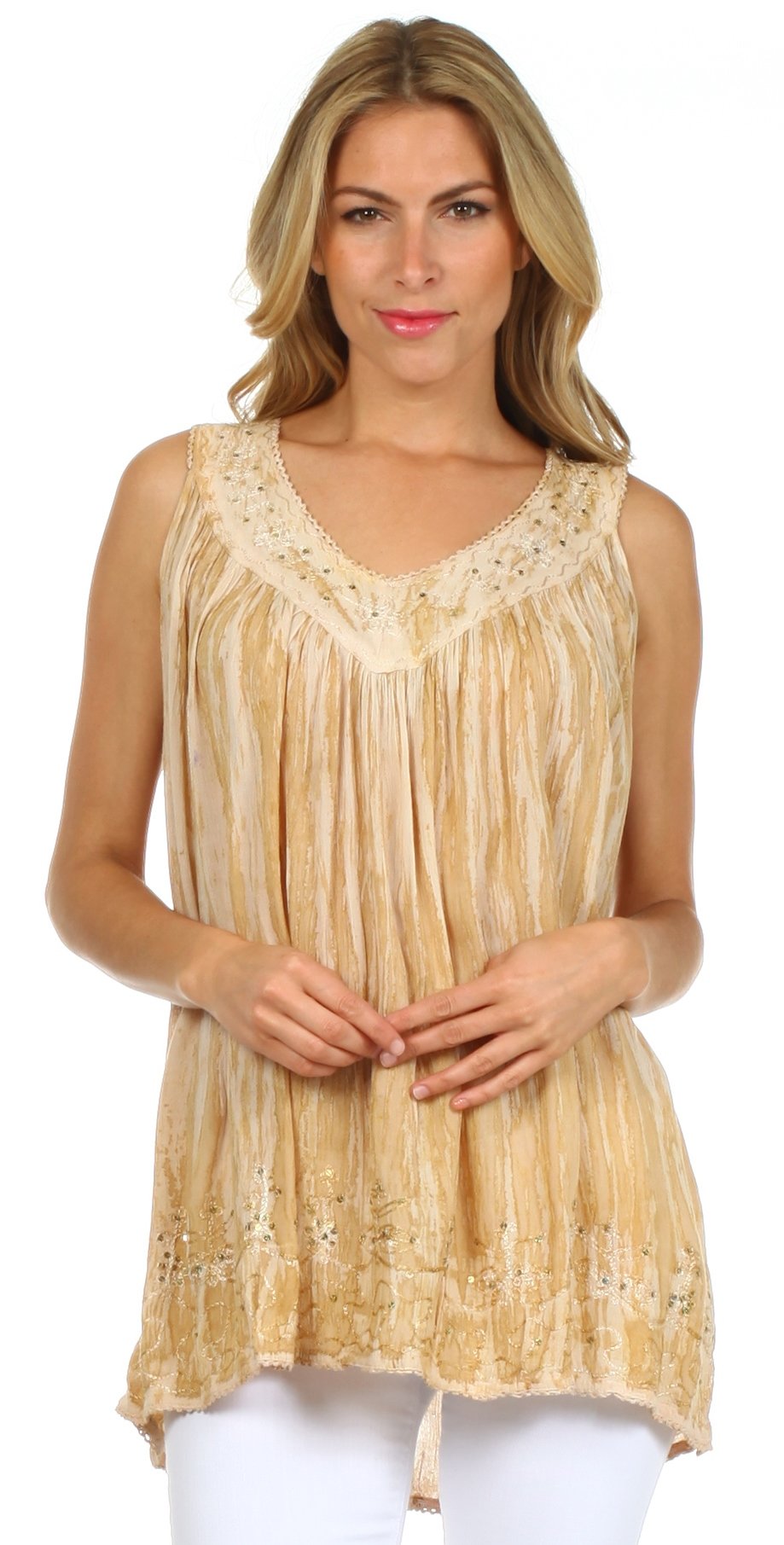 Sakkas Boho Love Sleeveless Blouse - Concordia Style Boutique