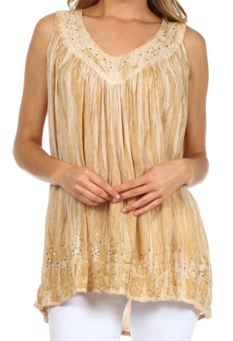 Sakkas Boho Love Sleeveless Blouse - Concordia Style Boutique