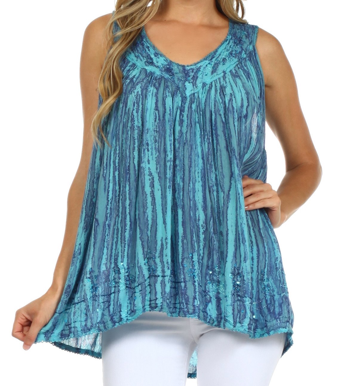 Sakkas Boho Love Sleeveless Blouse - Concordia Style Boutique