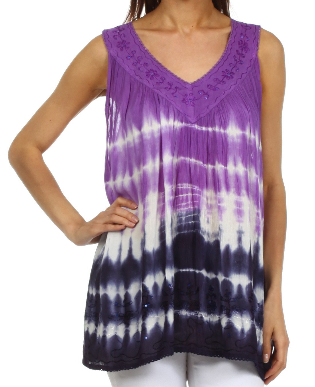 Sakkas Dakota Sky Sleeveless Blouse - Concordia Style Boutique
