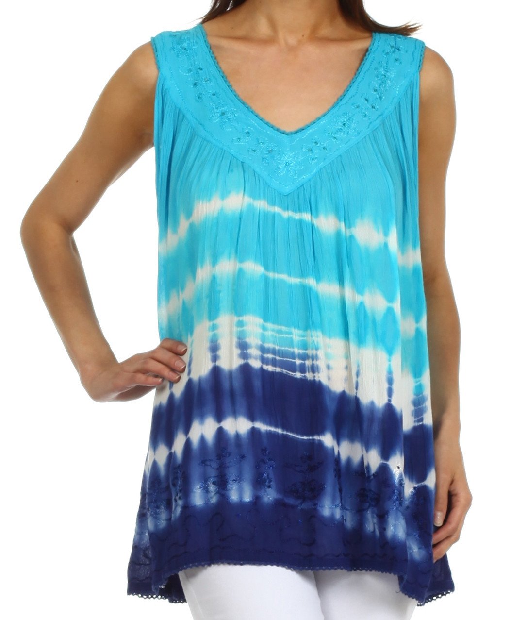 Sakkas Dakota Sky Sleeveless Blouse - Concordia Style Boutique