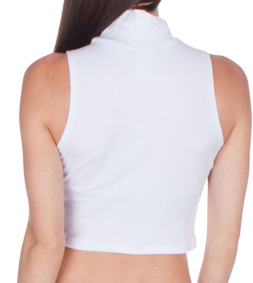 Sakkas Mock Neck Turtleneck Sleeveless Scuba Crop Top - Made in USA - Concordia Style Boutique
