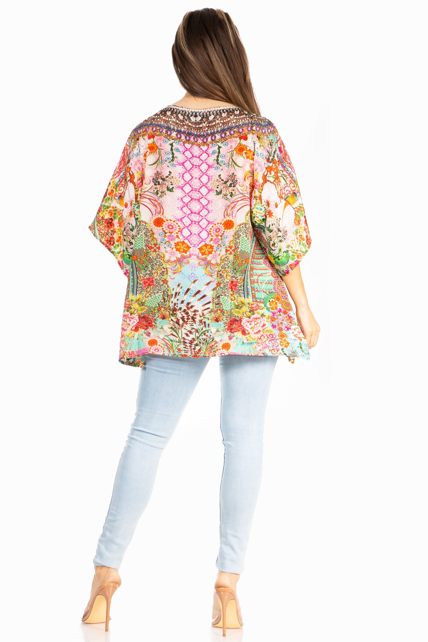 Sakkas Marina Floral Women's Blouse - Short Sleeve Tunic - Concordia Style Boutique