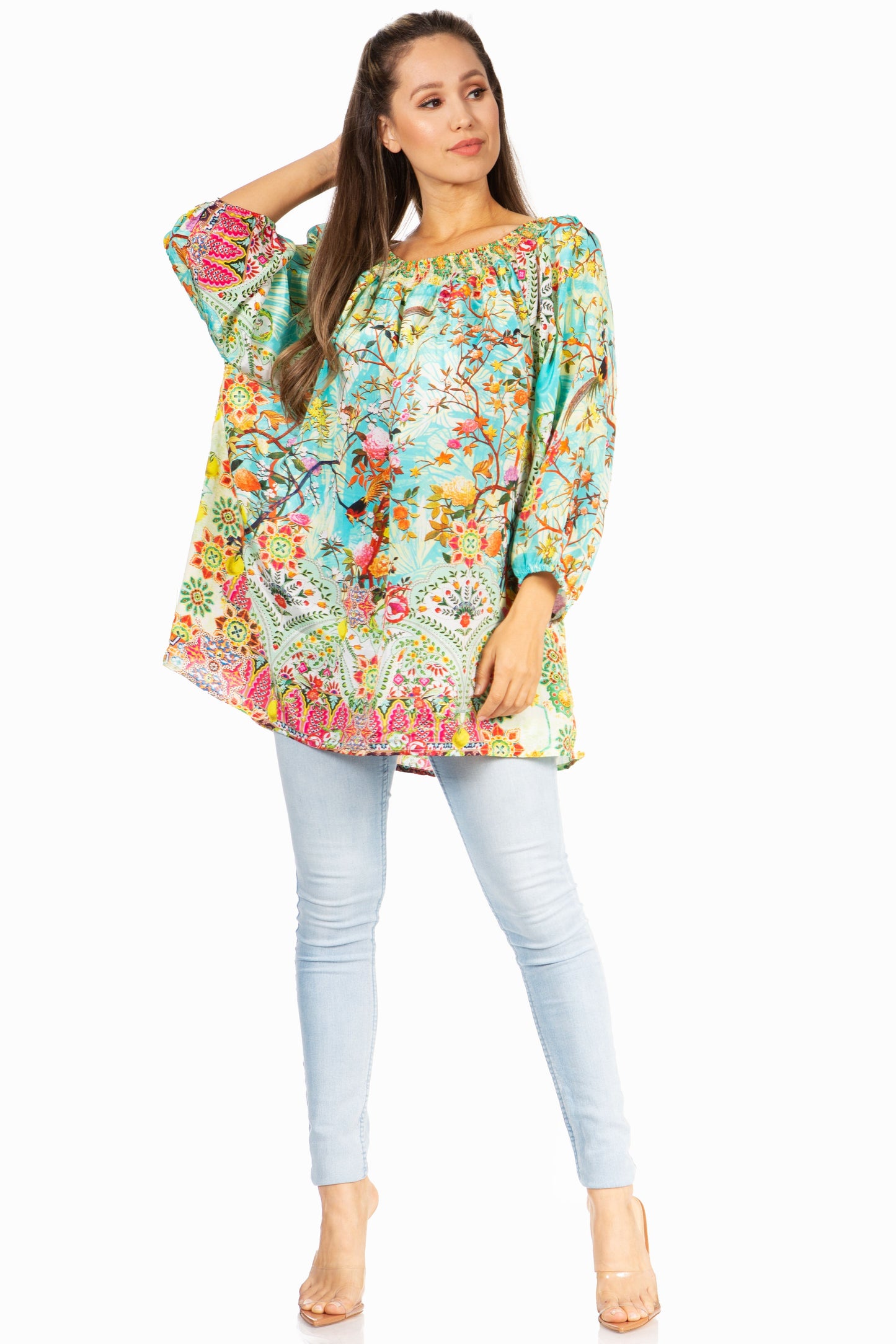 Sakkas Darsy Women's Floral Print Top - Pirate Boho Style - Concordia Style Boutique