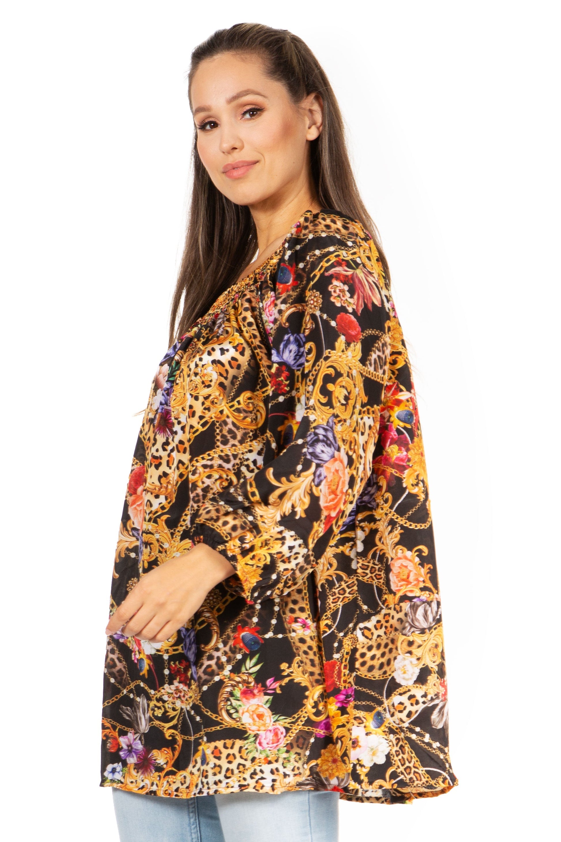 Sakkas Darsy Women's Floral Print Top - Pirate Boho Style - Concordia Style Boutique