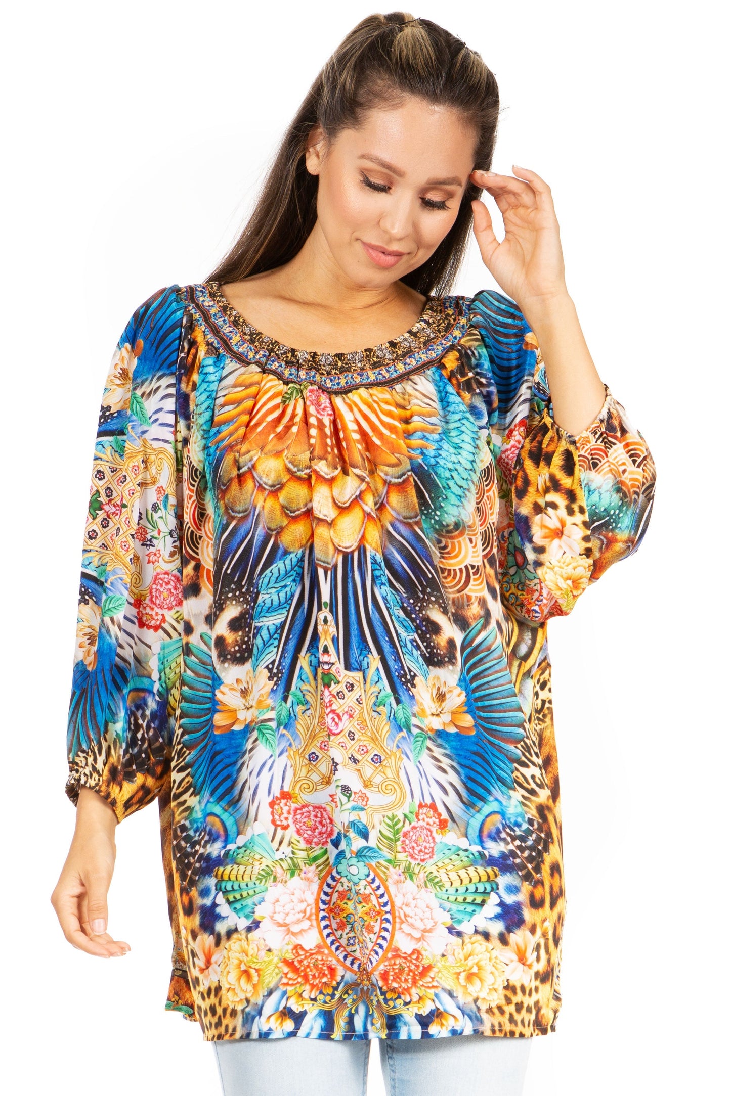 Sakkas Darsy Women's Floral Print Top - Pirate Boho Style - Concordia Style Boutique