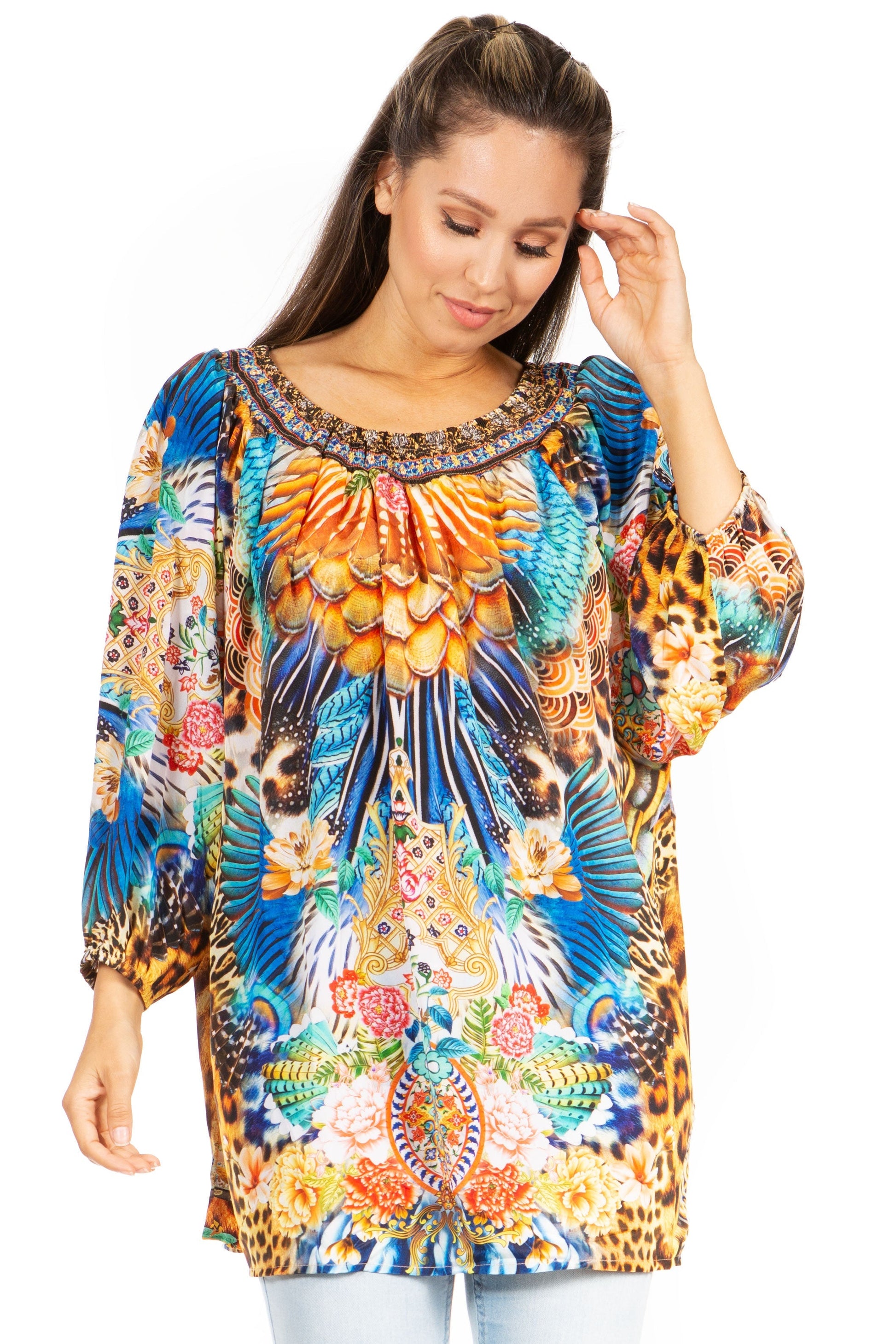 Sakkas Darsy Women's Floral Print Top - Pirate Boho Style - Concordia Style Boutique