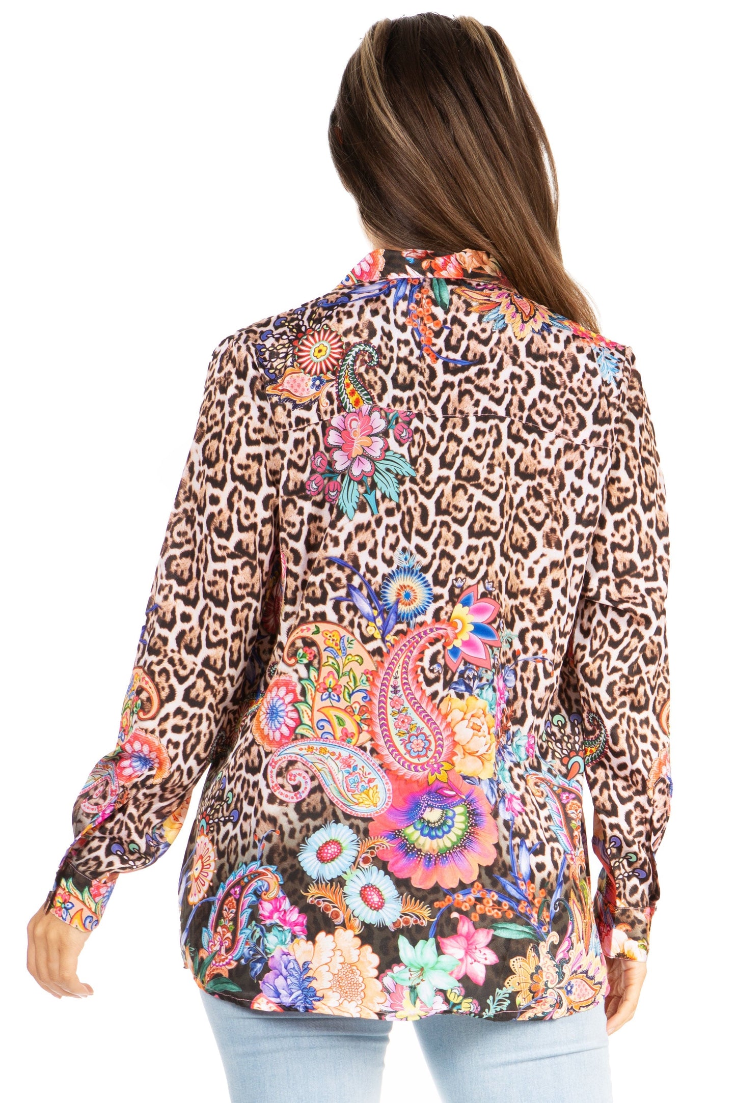 Sakkas Iriss Women's Floral Casual Long Sleeve Boho Summer Blouse - Concordia Style Boutique