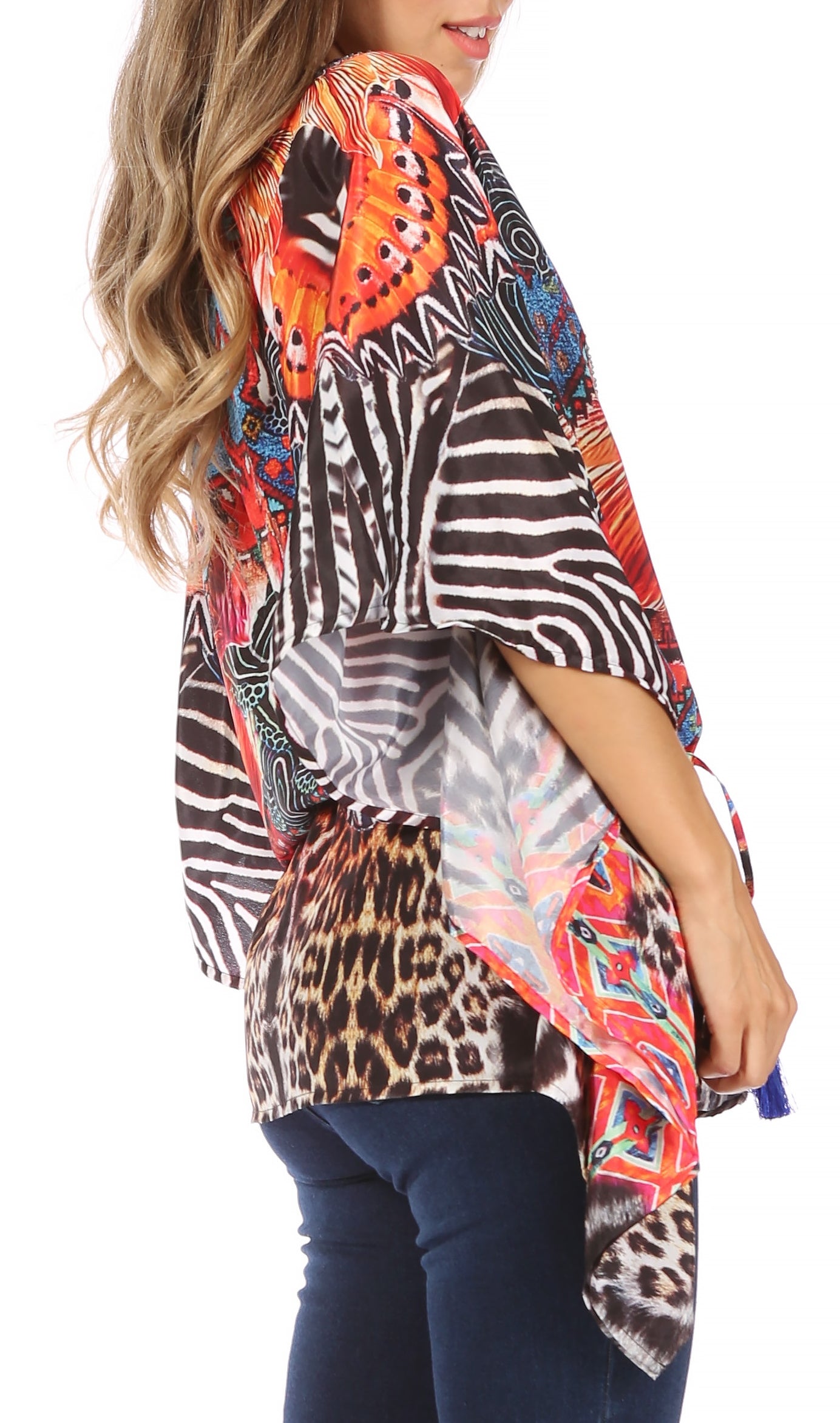 Sakkas Danis Women's Oversized Casual Pullover V-neck Short Sleeve Boho Top Blouse - Concordia Style Boutique