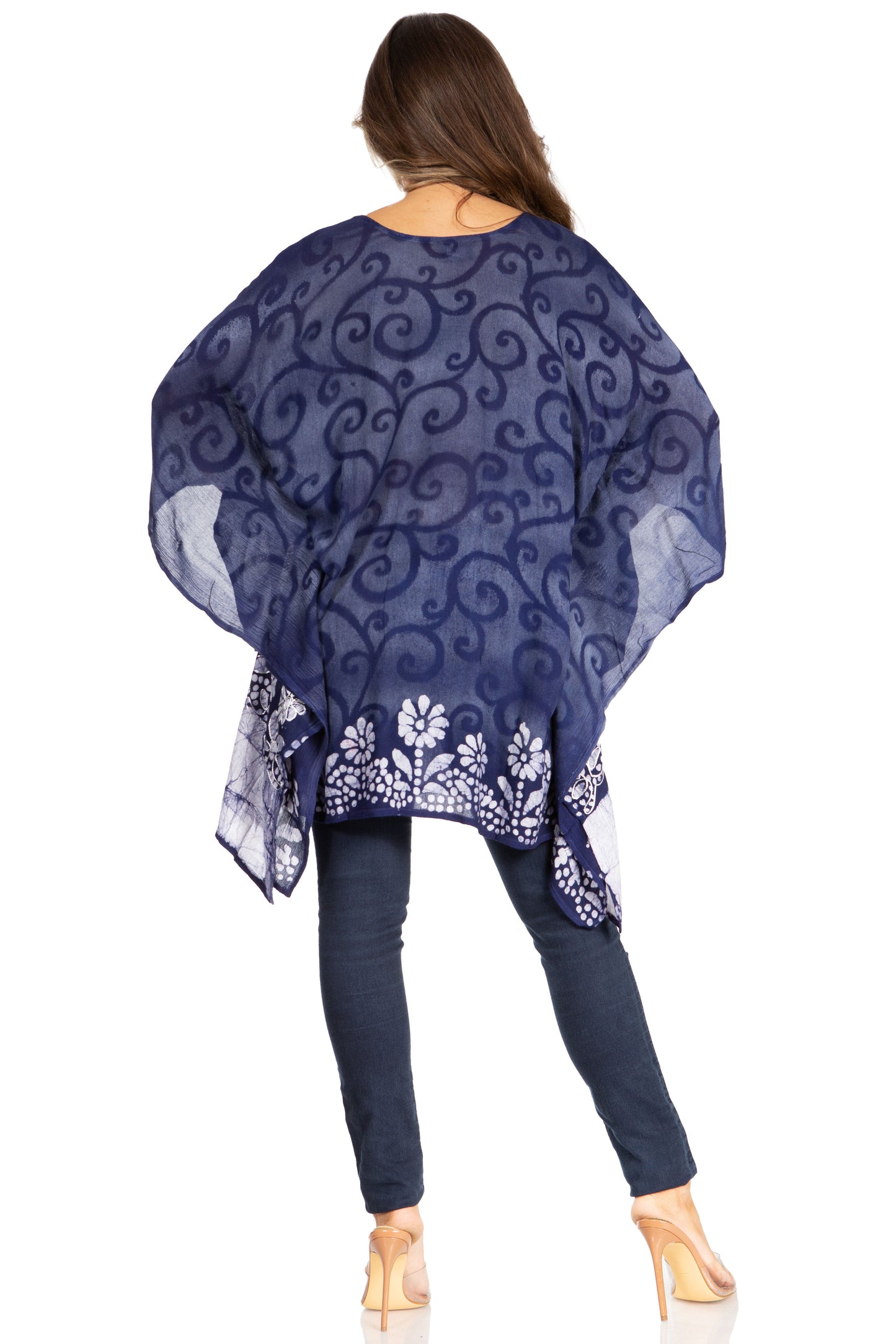 Sakkas Adalwin Desert Sun Lightweight Circle Ponch Tunic Top Blouse W / Embroidery - Concordia Style Boutique