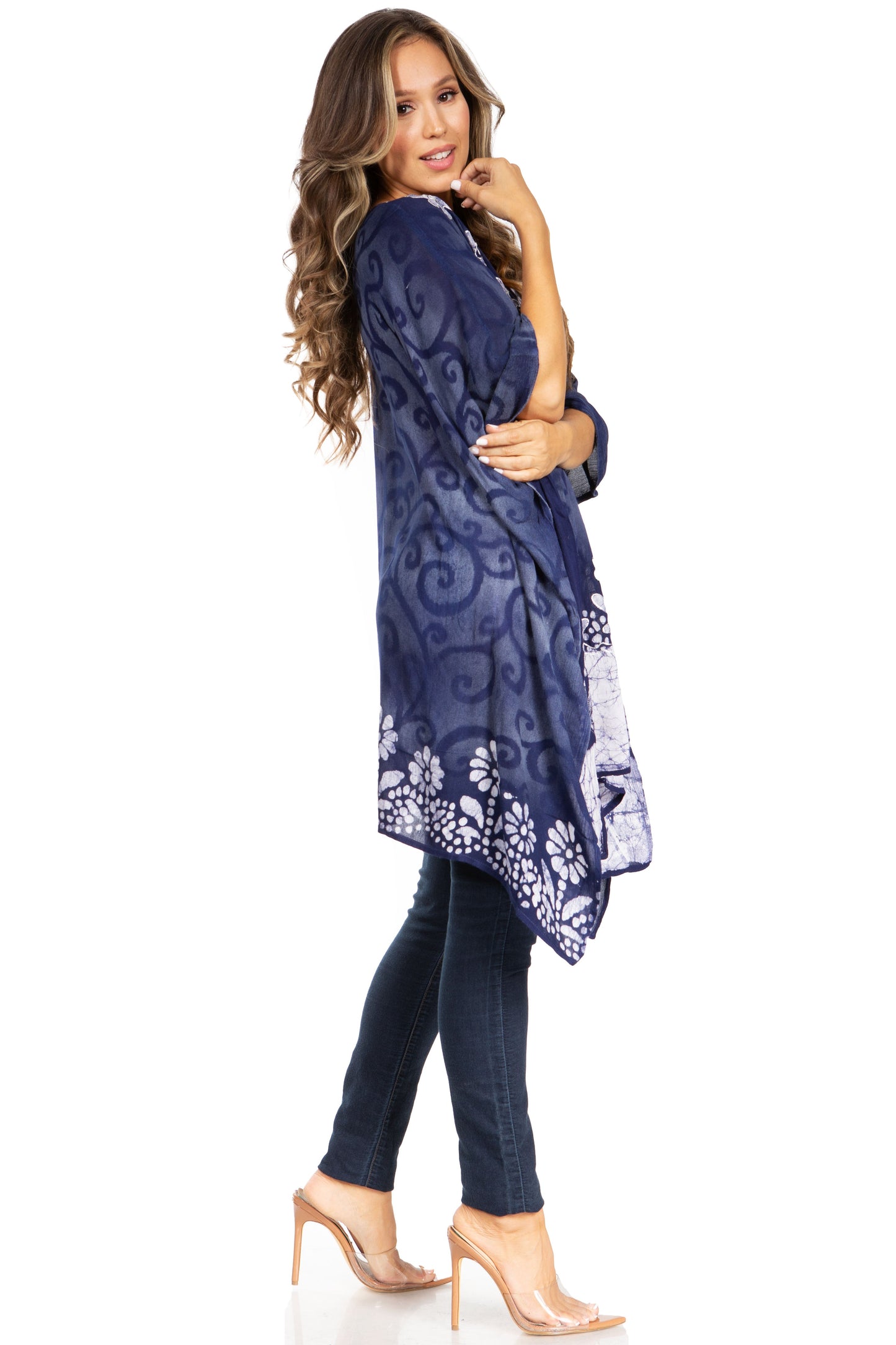 Sakkas Adalwin Desert Sun Lightweight Circle Ponch Tunic Top Blouse W / Embroidery - Concordia Style Boutique