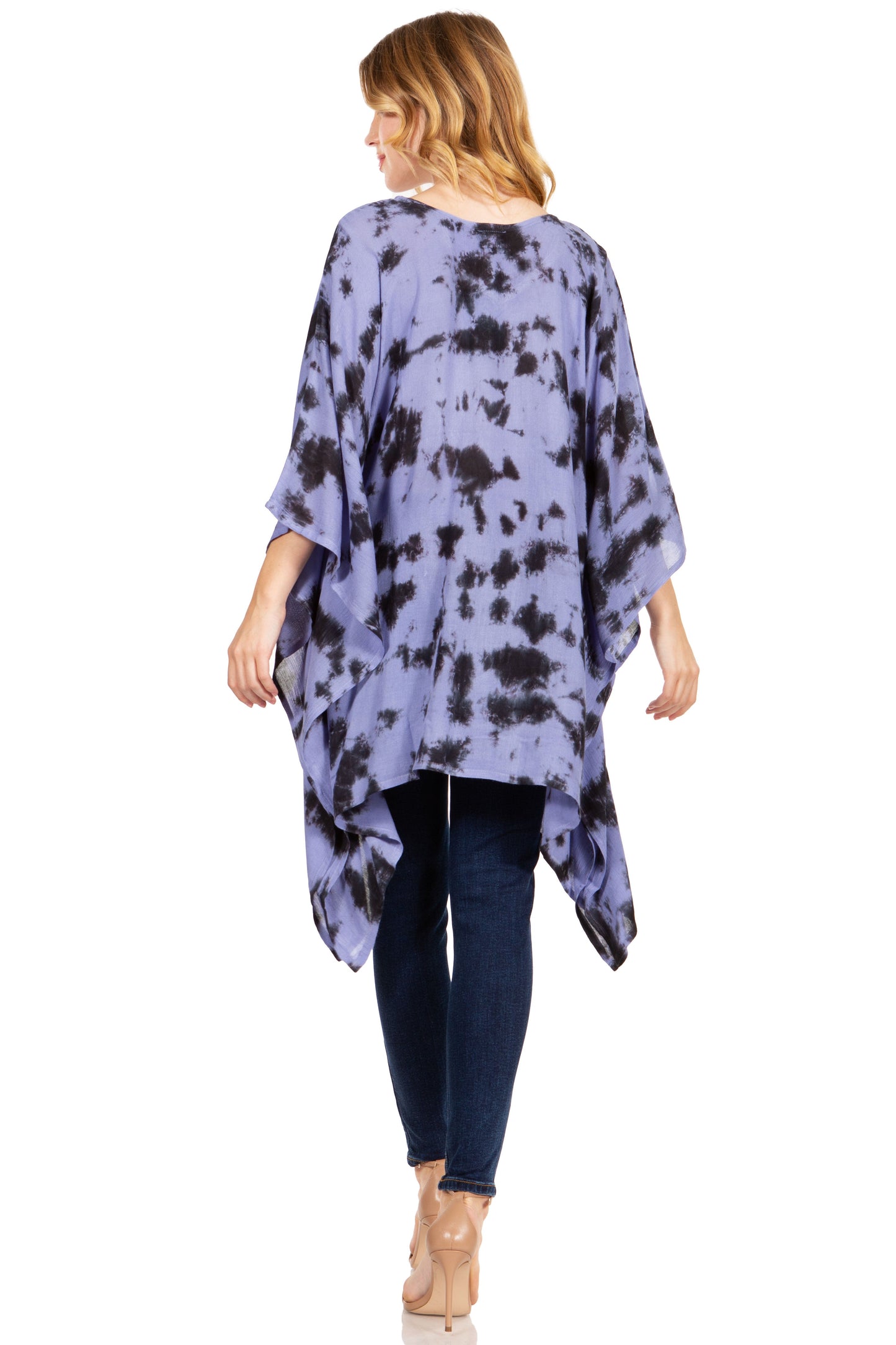 Sakkas Adalwin Desert Sun Lightweight Circle Ponch Tunic Top Blouse W / Embroidery - Concordia Style Boutique