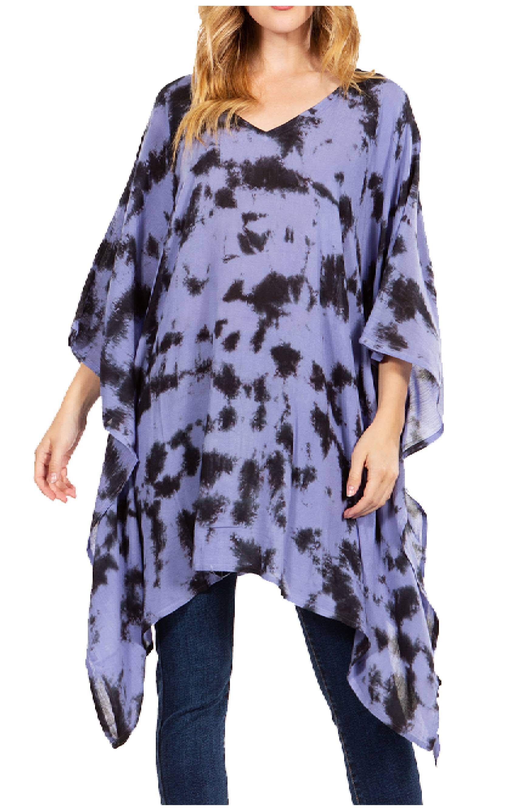 Sakkas Adalwin Desert Sun Lightweight Circle Ponch Tunic Top Blouse W / Embroidery - Concordia Style Boutique