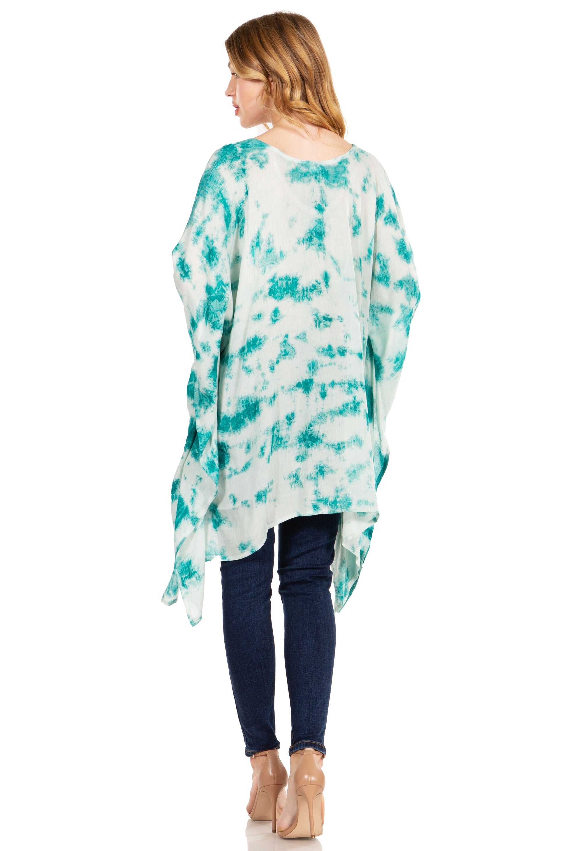 Sakkas Adalwin Desert Sun Lightweight Circle Ponch Tunic Top Blouse W / Embroidery - Concordia Style Boutique