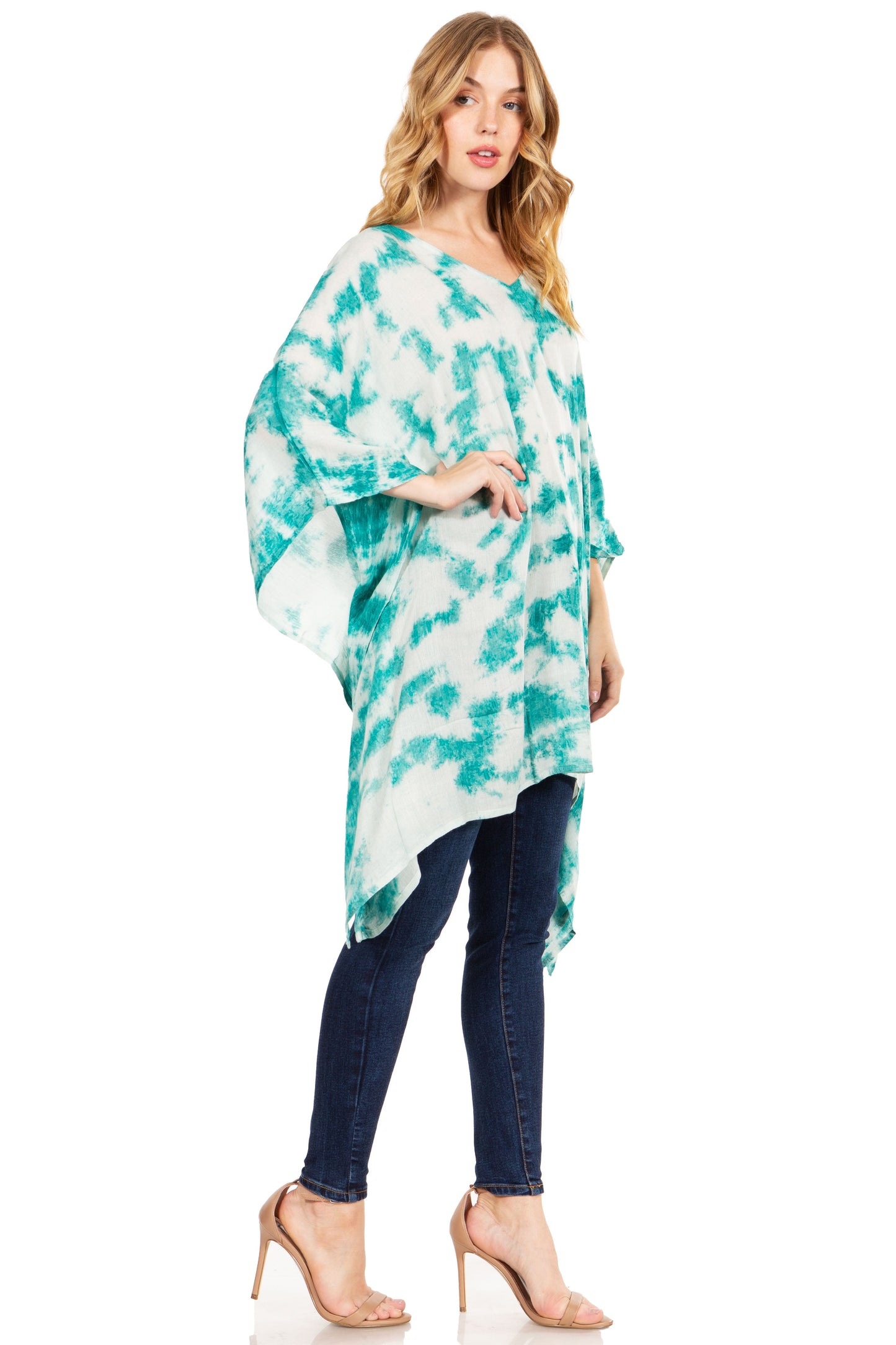 Sakkas Adalwin Desert Sun Lightweight Circle Ponch Tunic Top Blouse W / Embroidery - Concordia Style Boutique