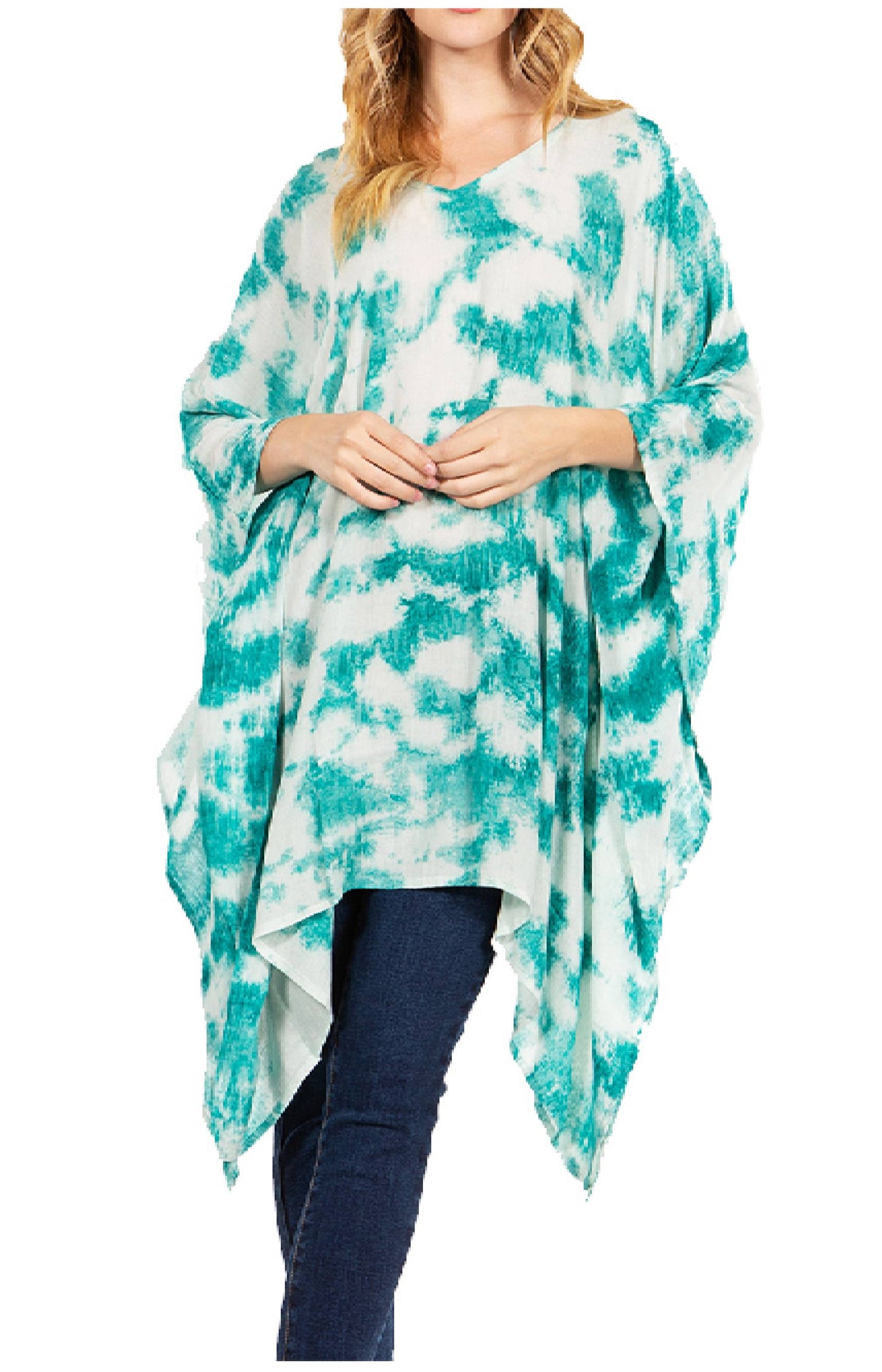 Sakkas Adalwin Desert Sun Lightweight Circle Ponch Tunic Top Blouse W / Embroidery - Concordia Style Boutique