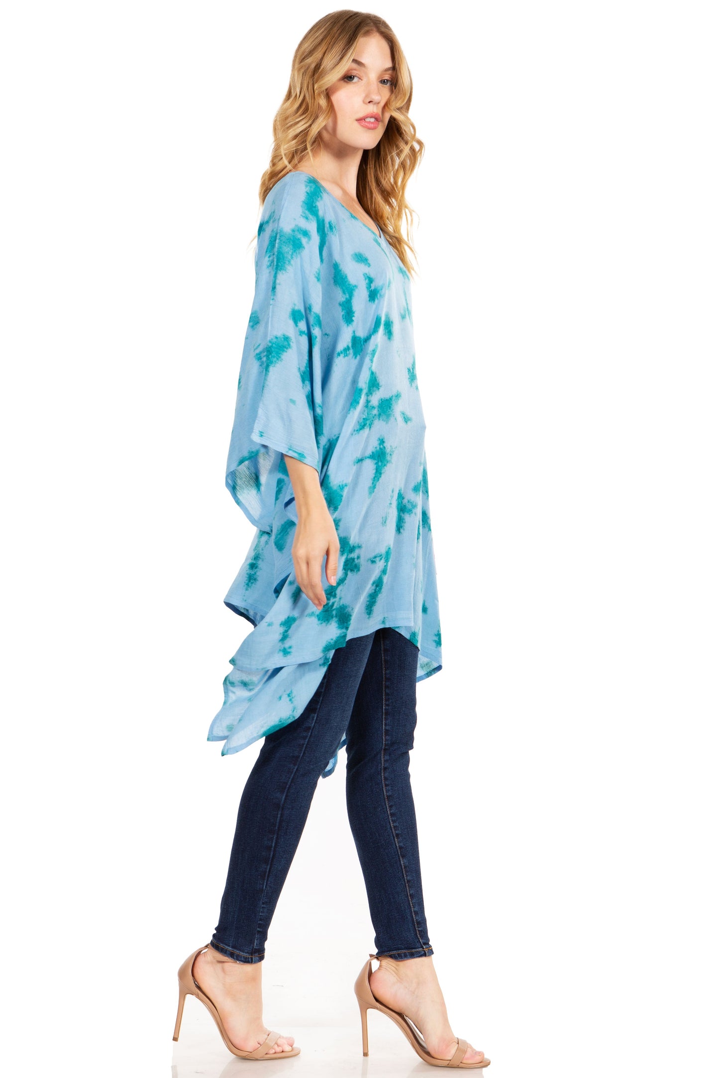 Sakkas Adalwin Desert Sun Lightweight Circle Ponch Tunic Top Blouse W / Embroidery - Concordia Style Boutique