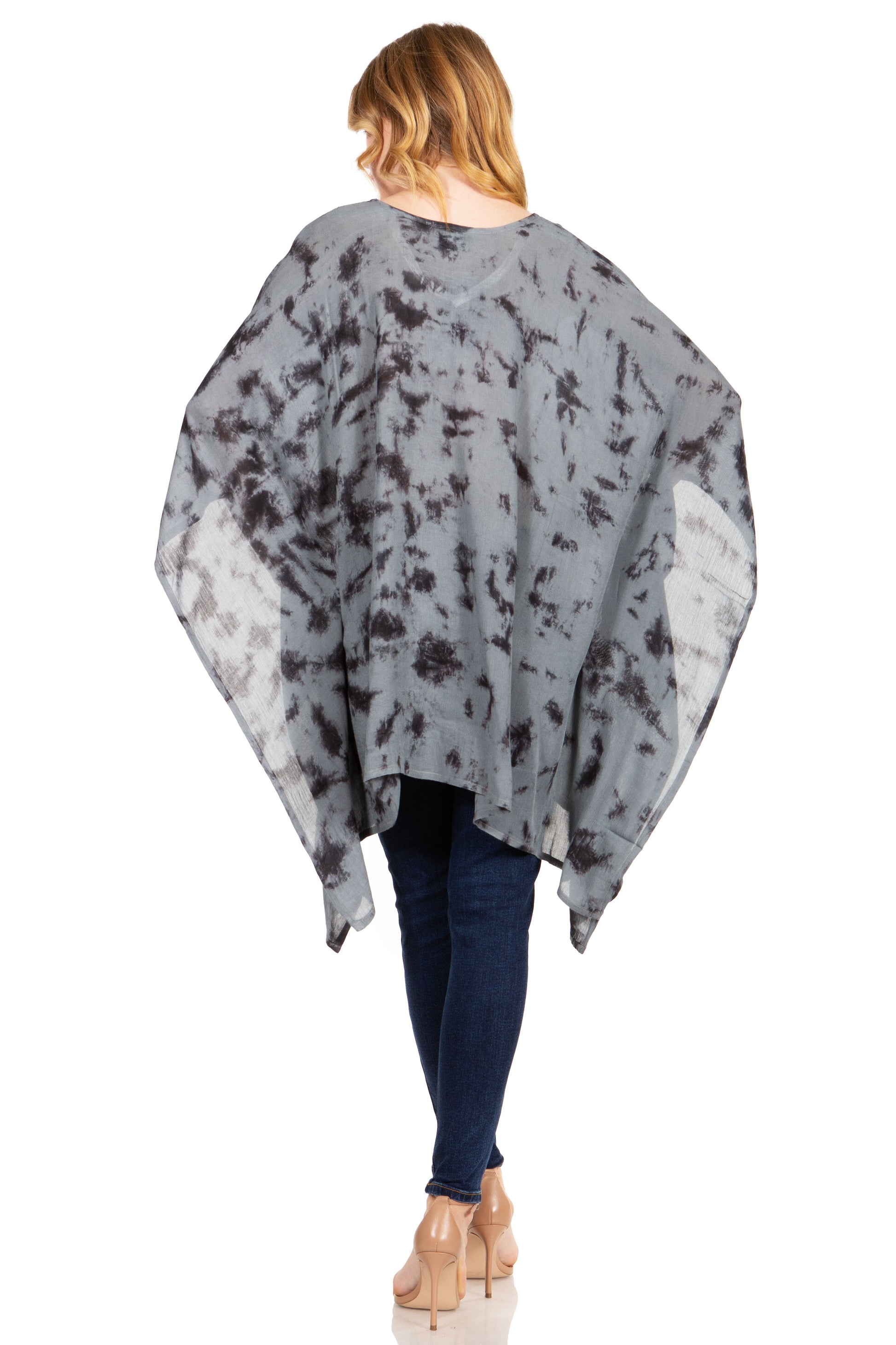 Sakkas Adalwin Desert Sun Lightweight Circle Ponch Tunic Top Blouse W / Embroidery - Concordia Style Boutique