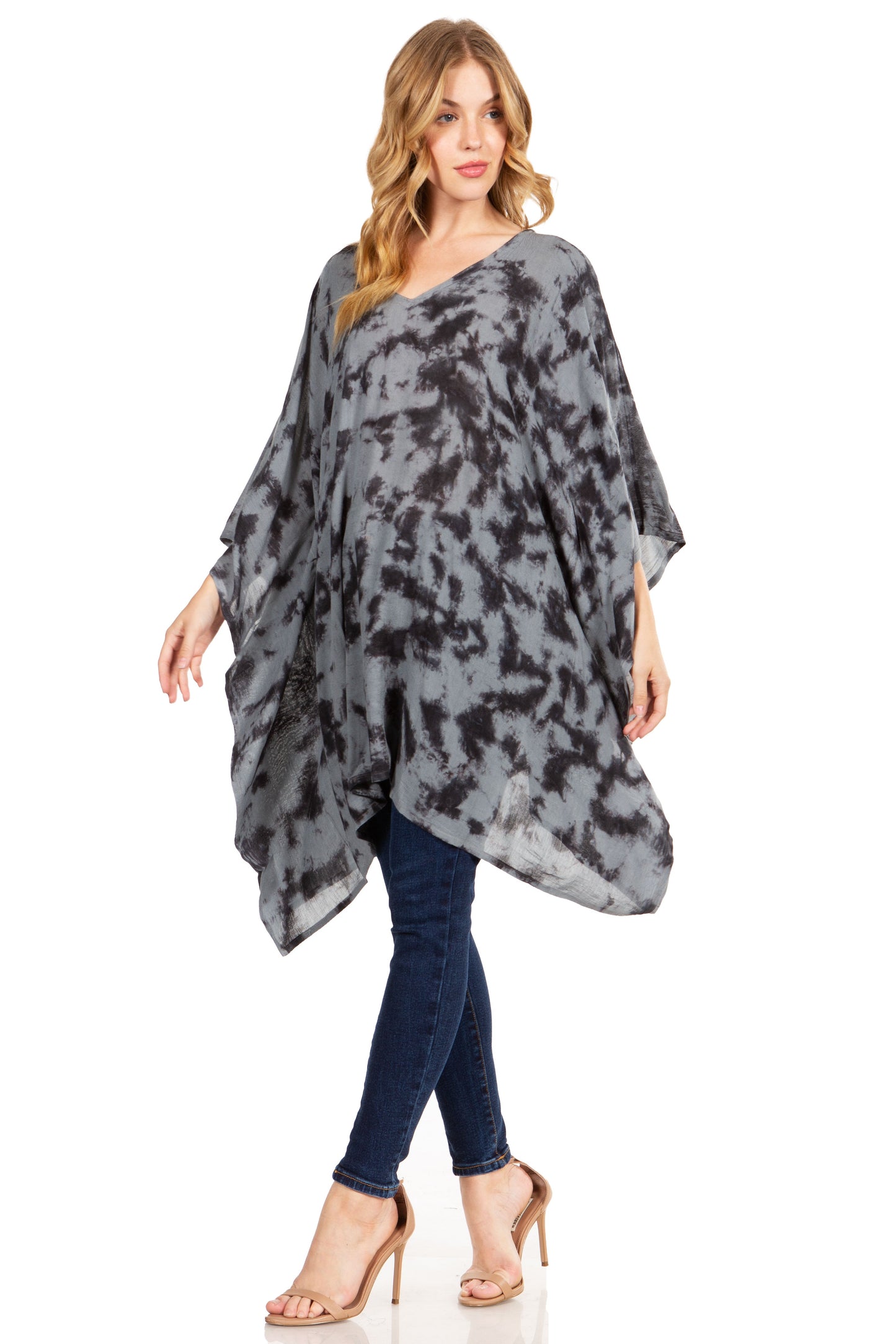 Sakkas Adalwin Desert Sun Lightweight Circle Ponch Tunic Top Blouse W / Embroidery - Concordia Style Boutique