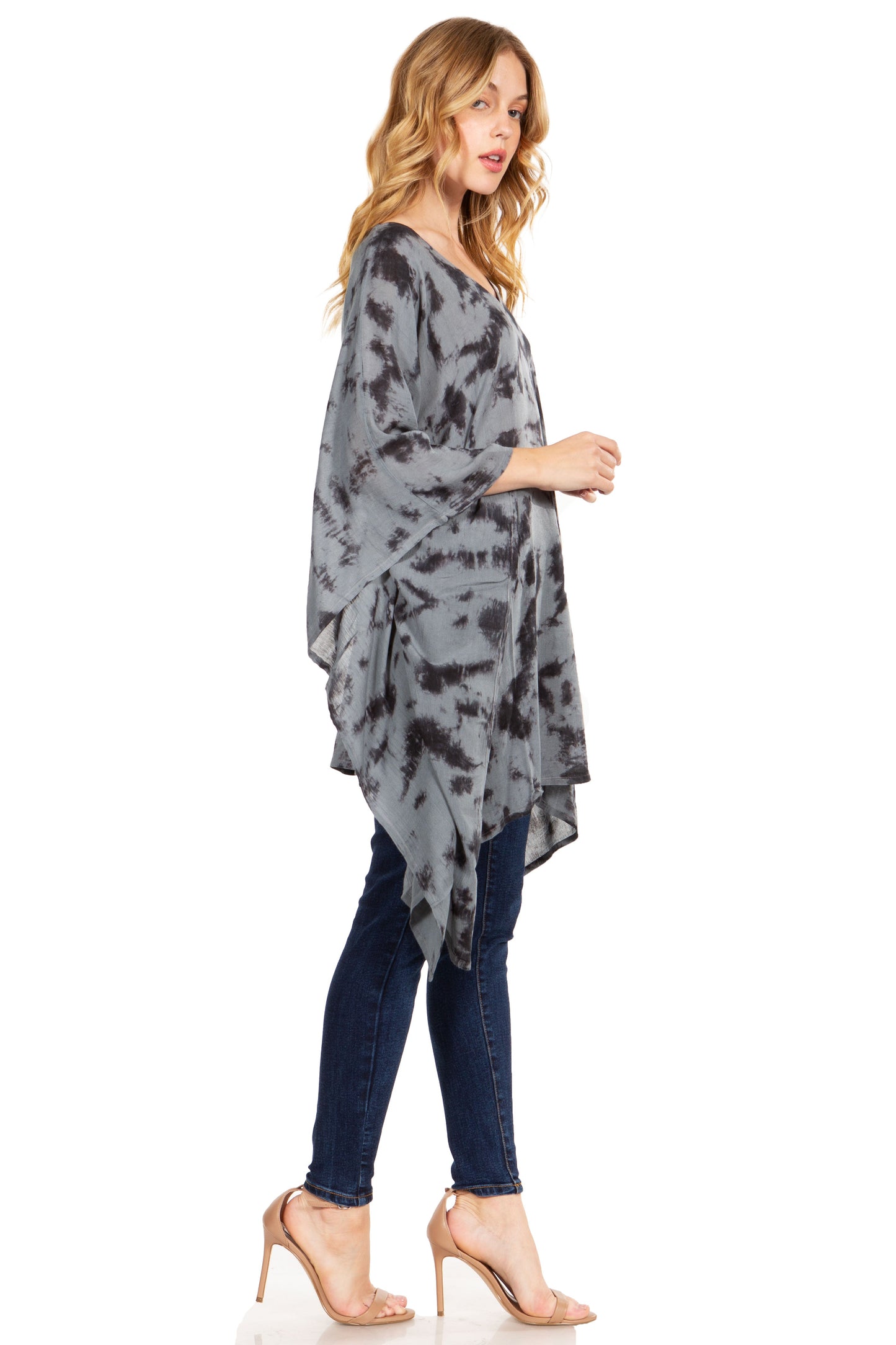 Sakkas Adalwin Desert Sun Lightweight Circle Ponch Tunic Top Blouse W / Embroidery - Concordia Style Boutique