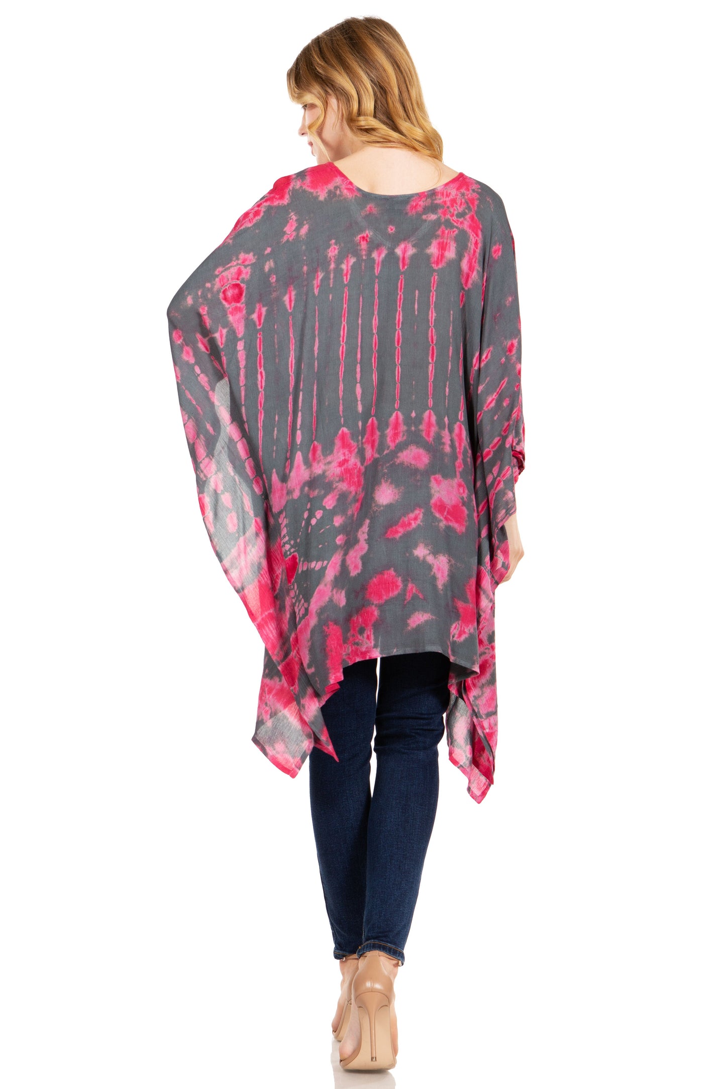 Sakkas Adalwin Desert Sun Lightweight Circle Ponch Tunic Top Blouse W / Embroidery - Concordia Style Boutique