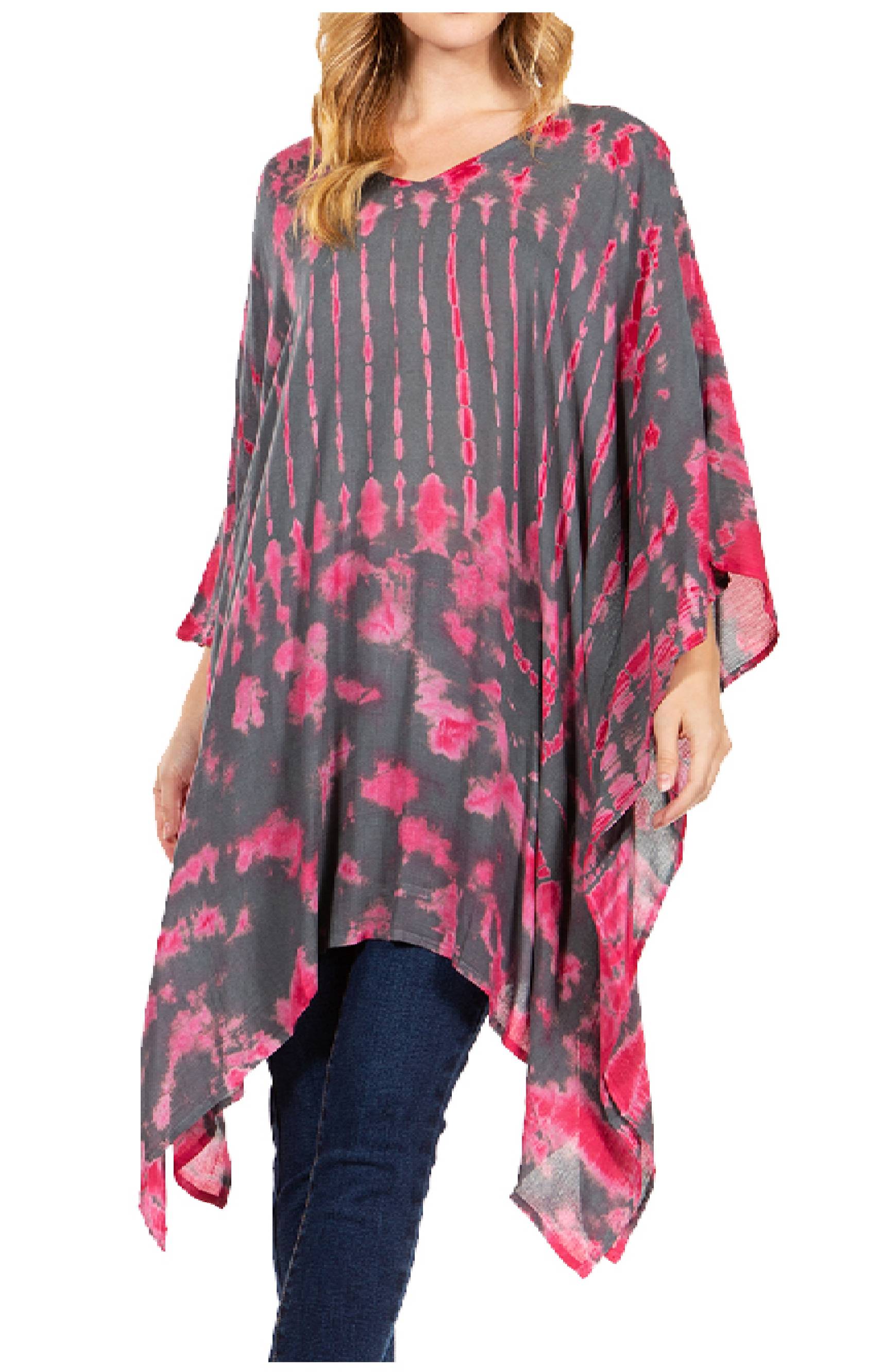 Sakkas Adalwin Desert Sun Lightweight Circle Ponch Tunic Top Blouse W / Embroidery - Concordia Style Boutique