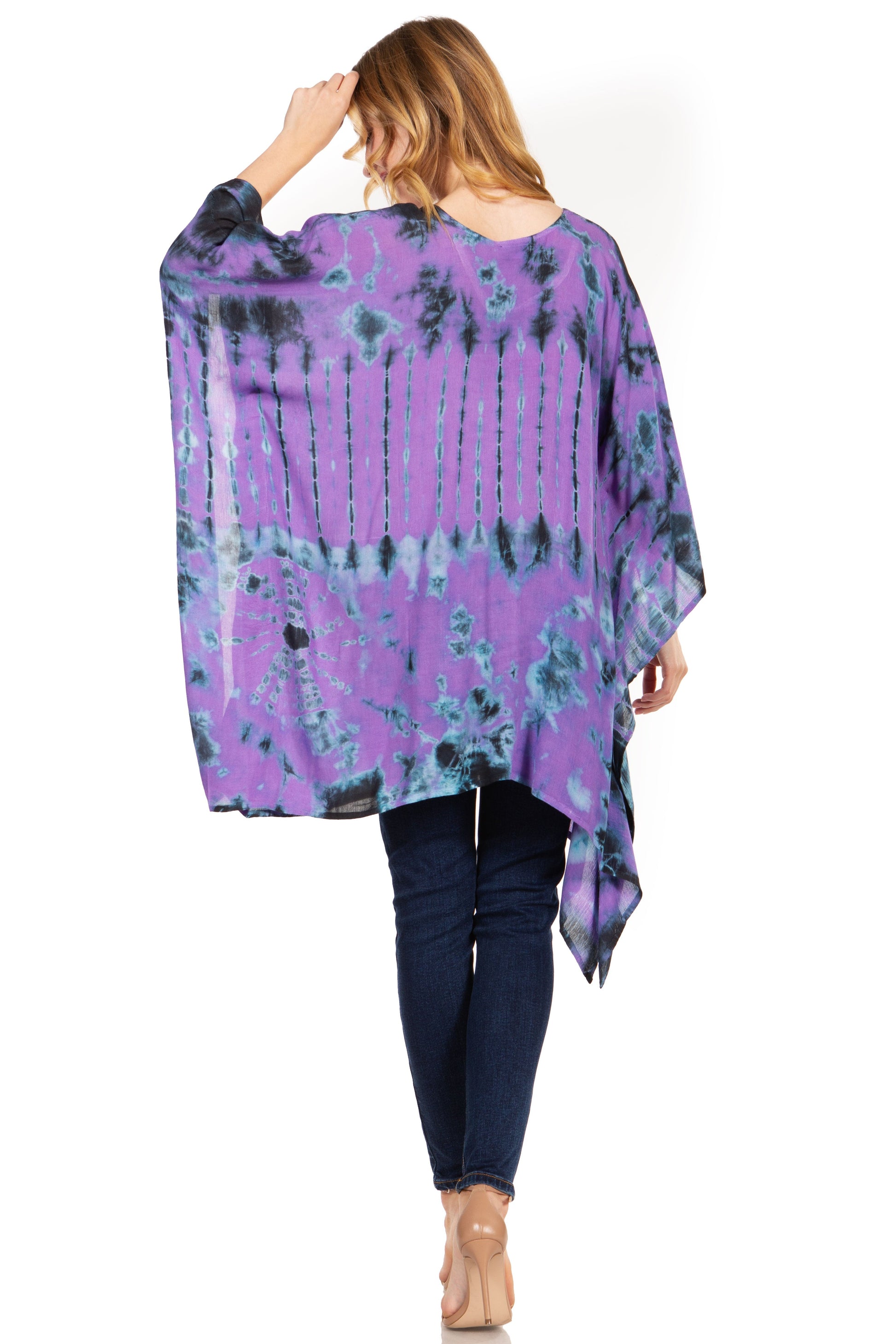 Sakkas Adalwin Desert Sun Lightweight Circle Ponch Tunic Top Blouse W / Embroidery - Concordia Style Boutique