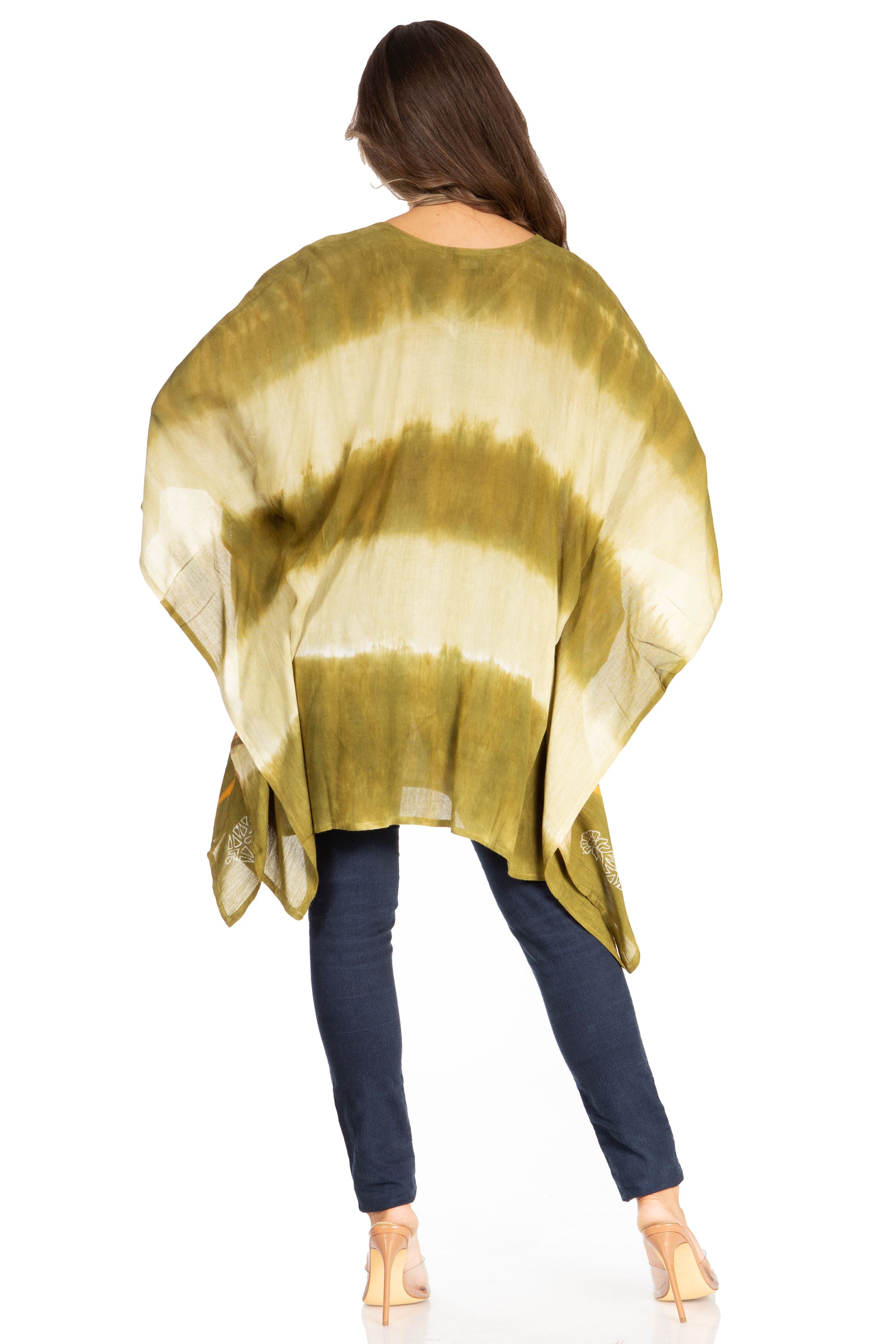 Sakkas Adalwin Second TieDye Desert Sun Circle Ponch Tunic Top Blouse W/Embroidery - Concordia Style Boutique